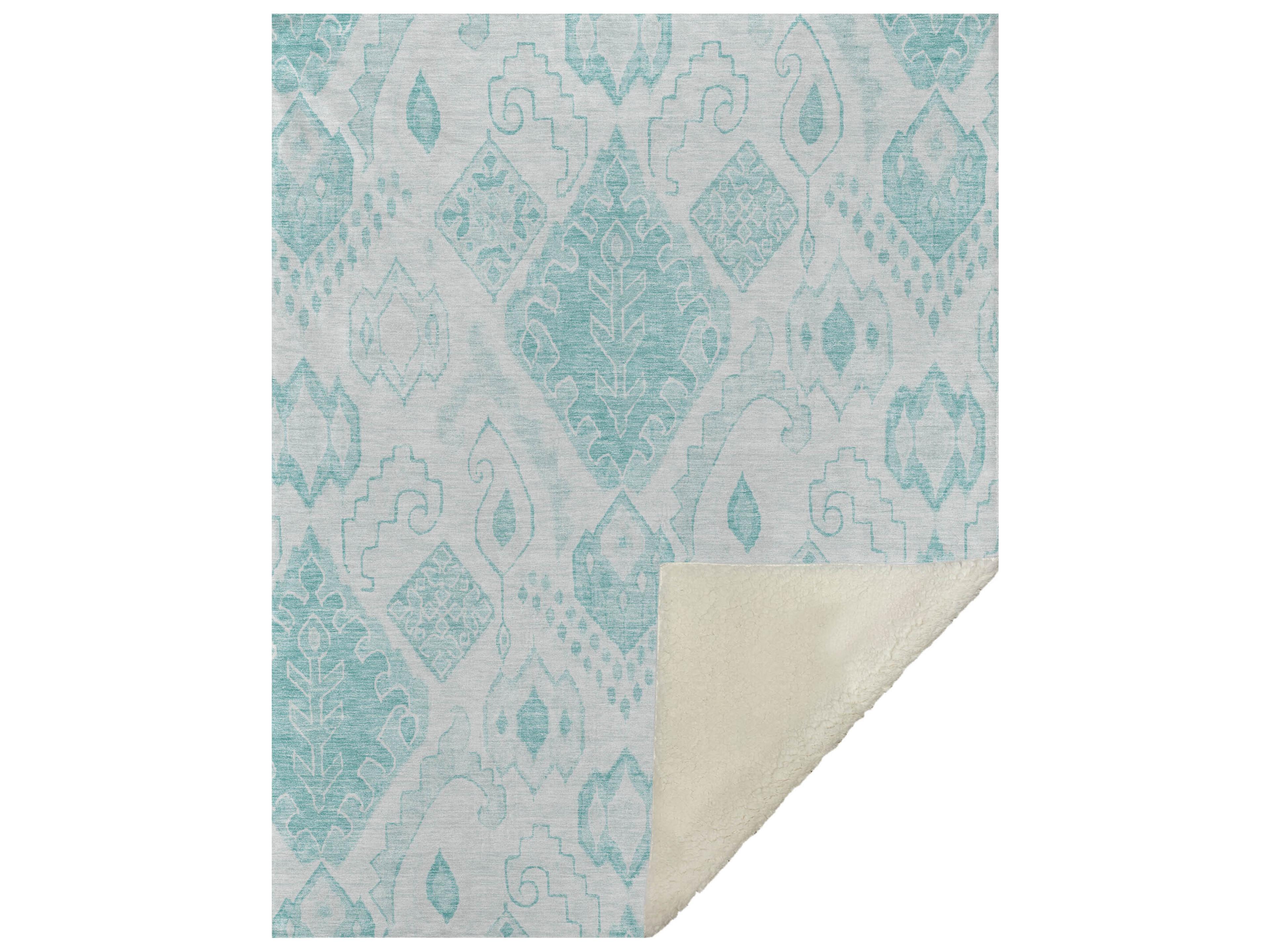 Dalyn Sherpa Teal Polyester Throw