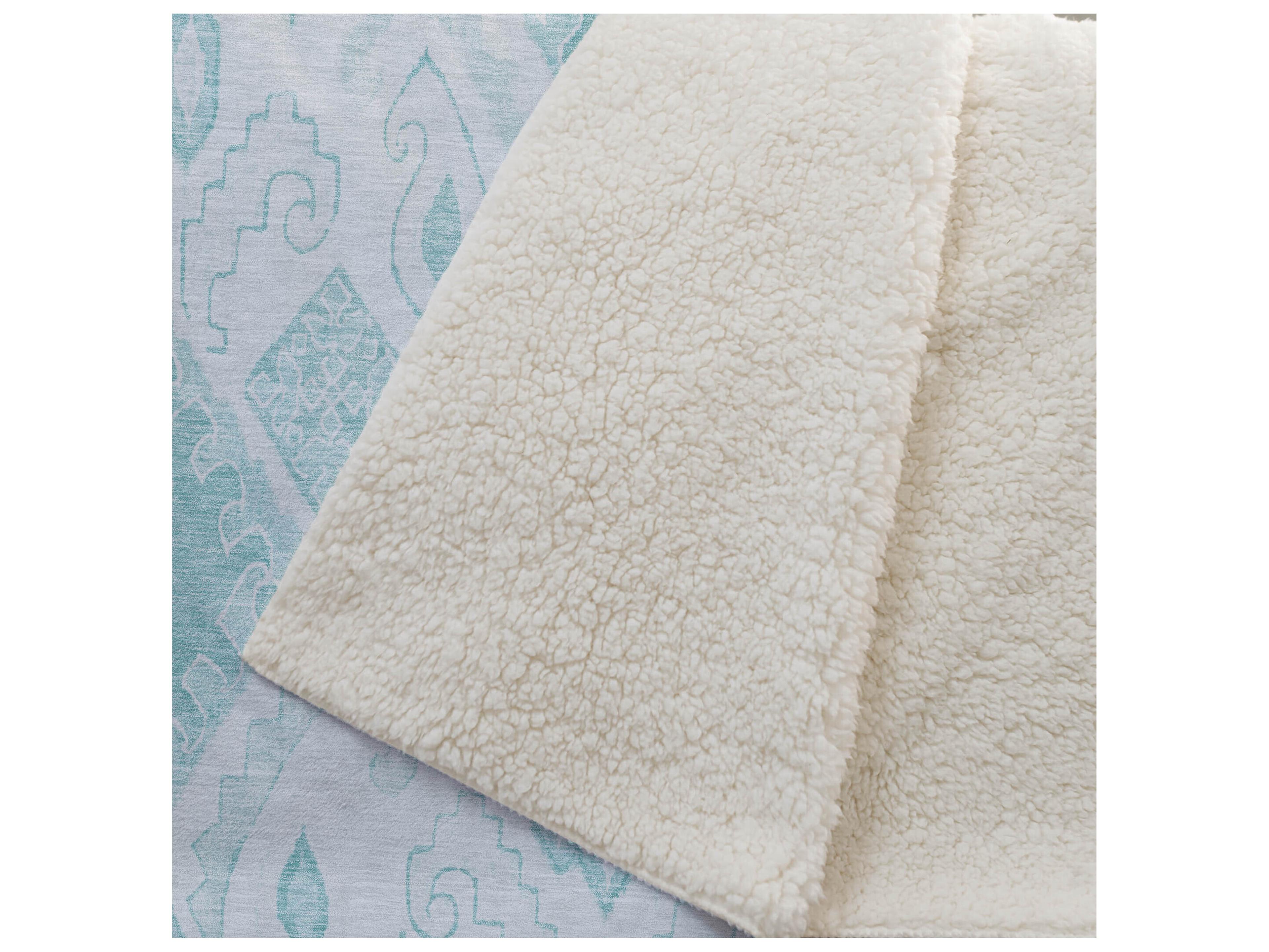 Dalyn Sherpa Teal Polyester Throw