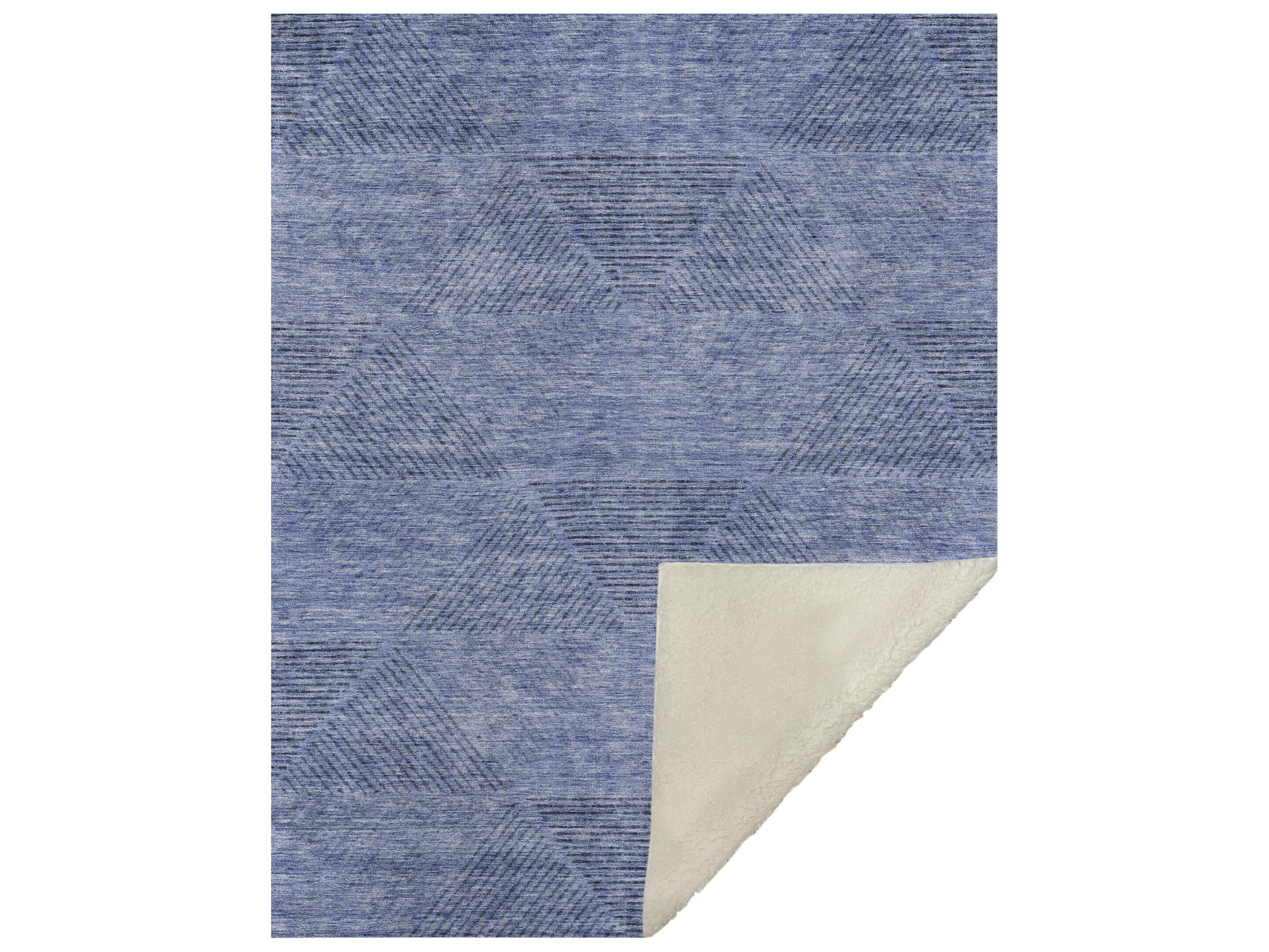 Sherpa Blue Polyester Throw