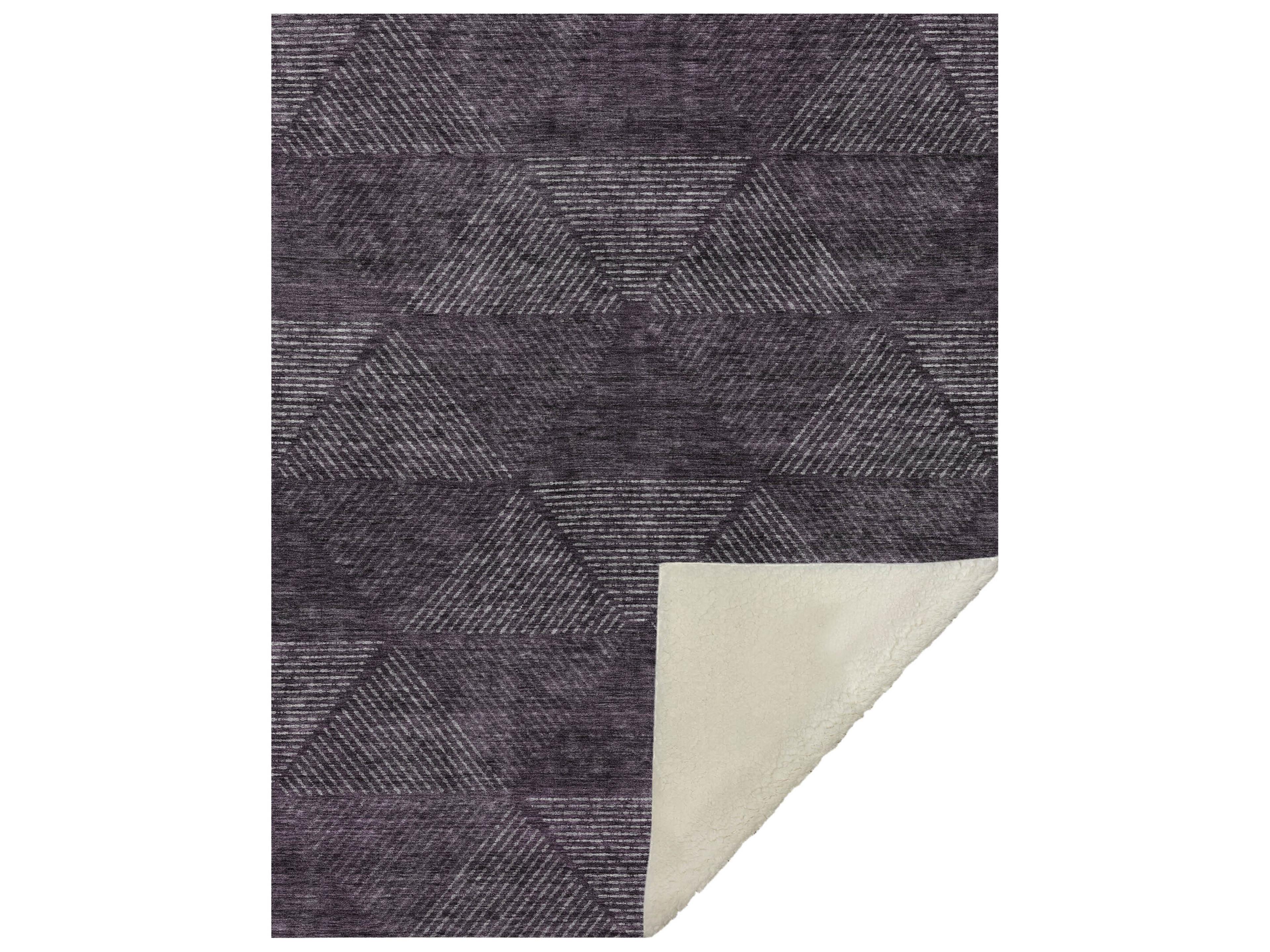 Dalyn Sherpa Purple Polyester Throw