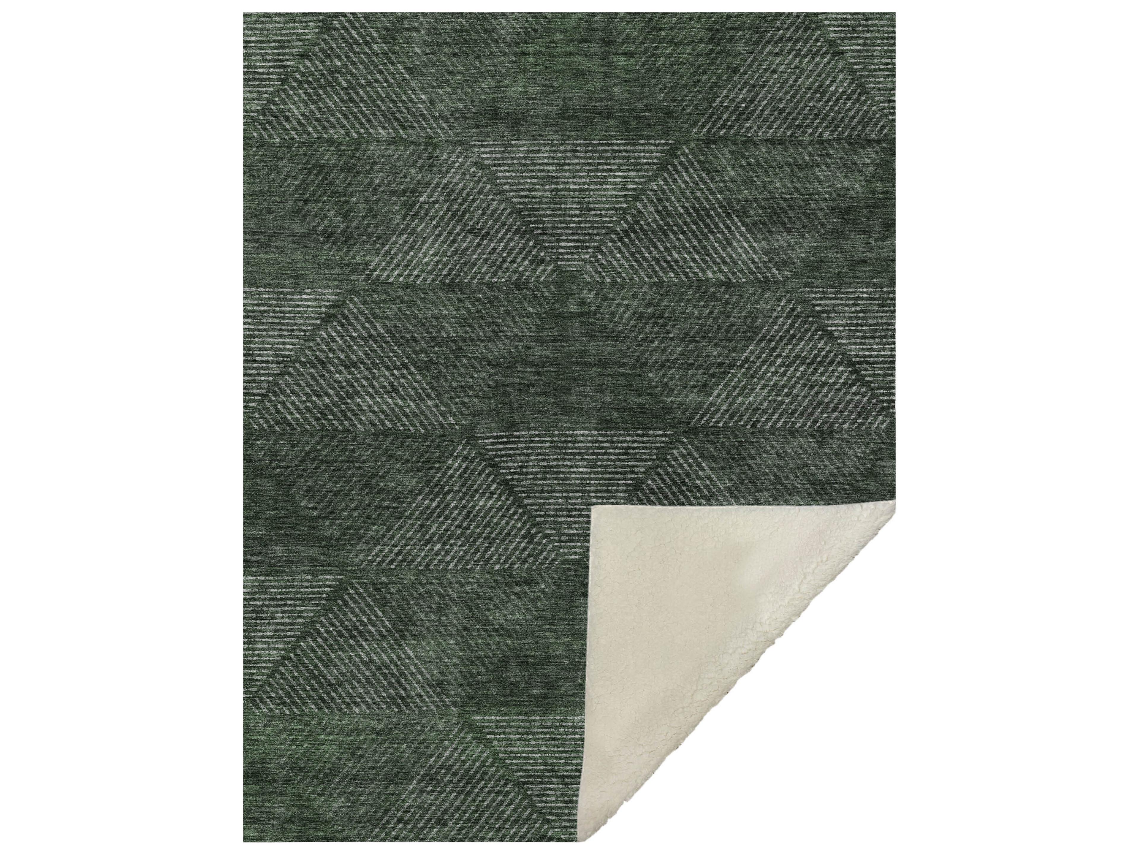 Dalyn Sherpa Green Polyester Throw