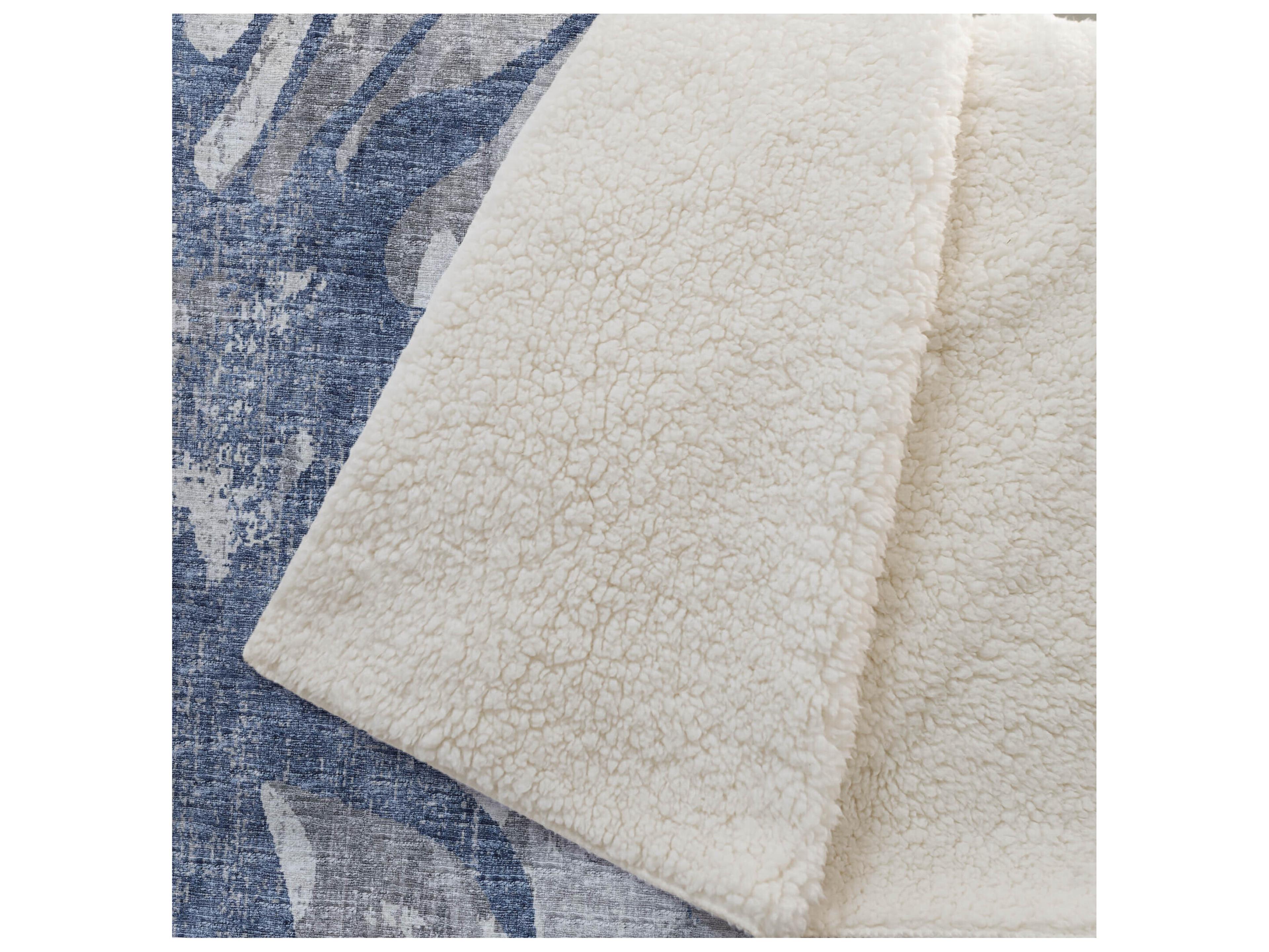 Dalyn Sherpa Blue Polyester Throw