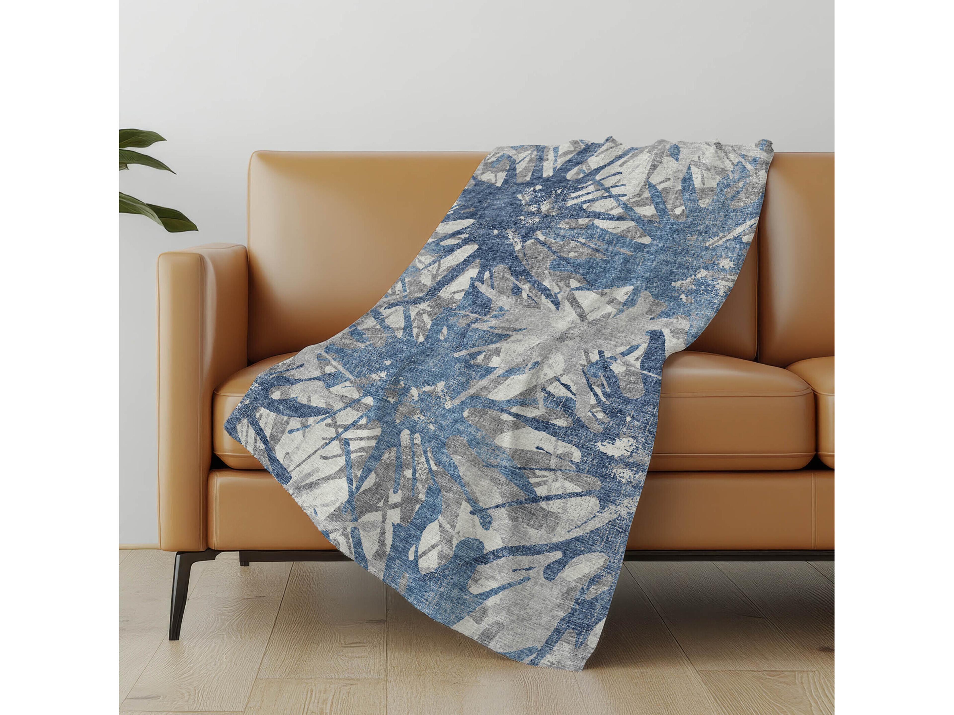 Dalyn Sherpa Blue Polyester Throw