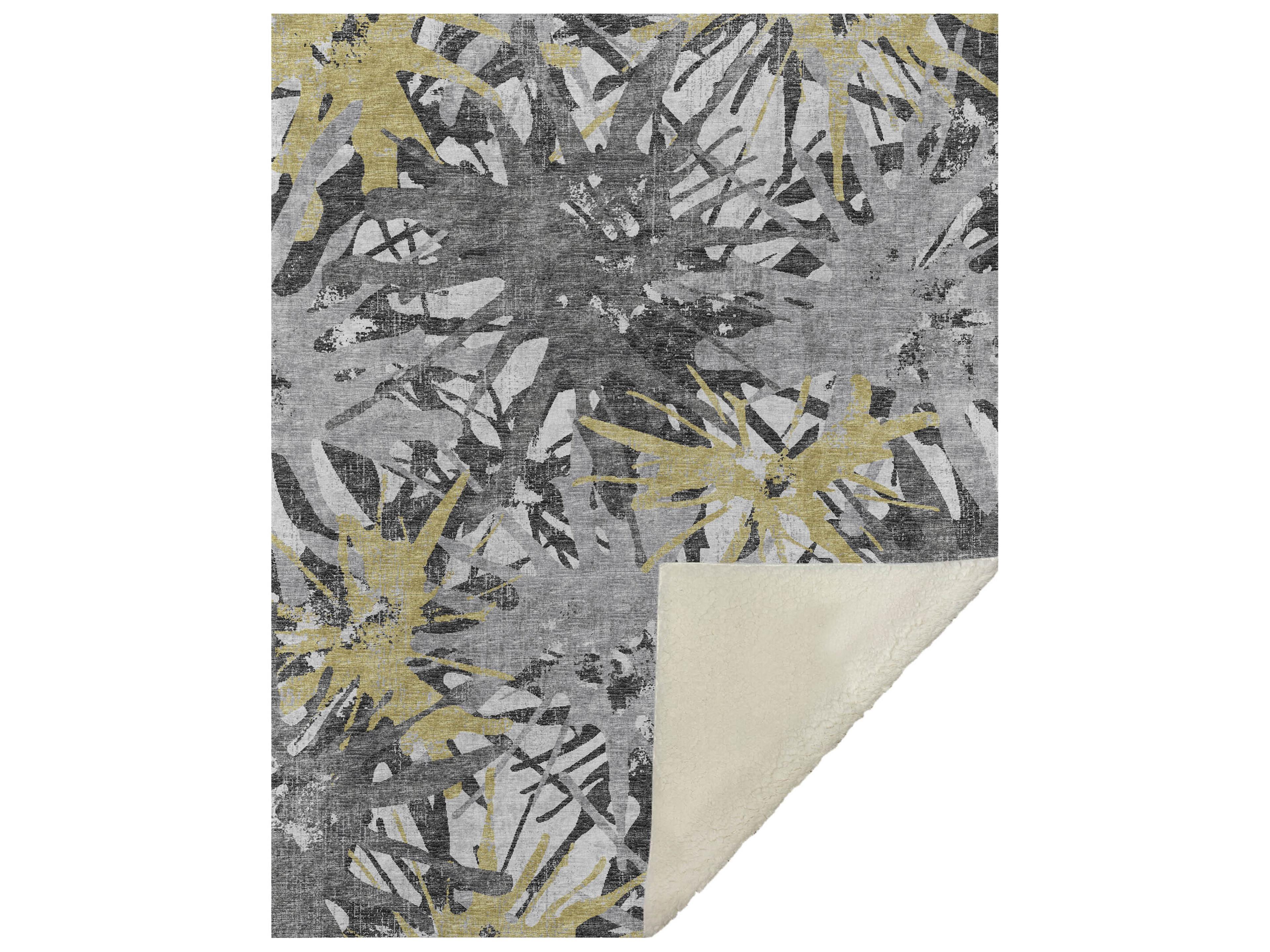 Sherpa Yellow Polyester Throw