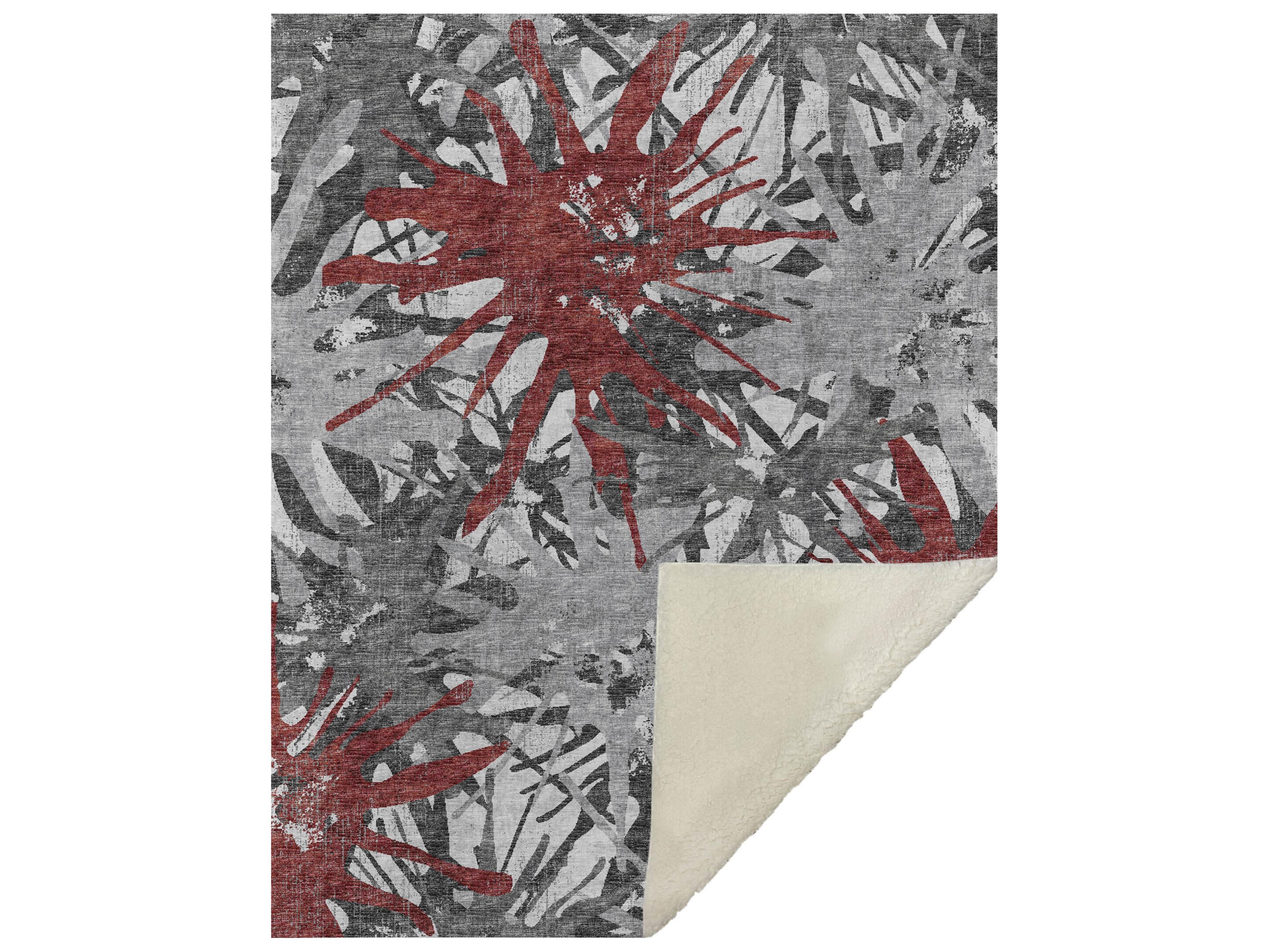 Sherpa Red Polyester Throw