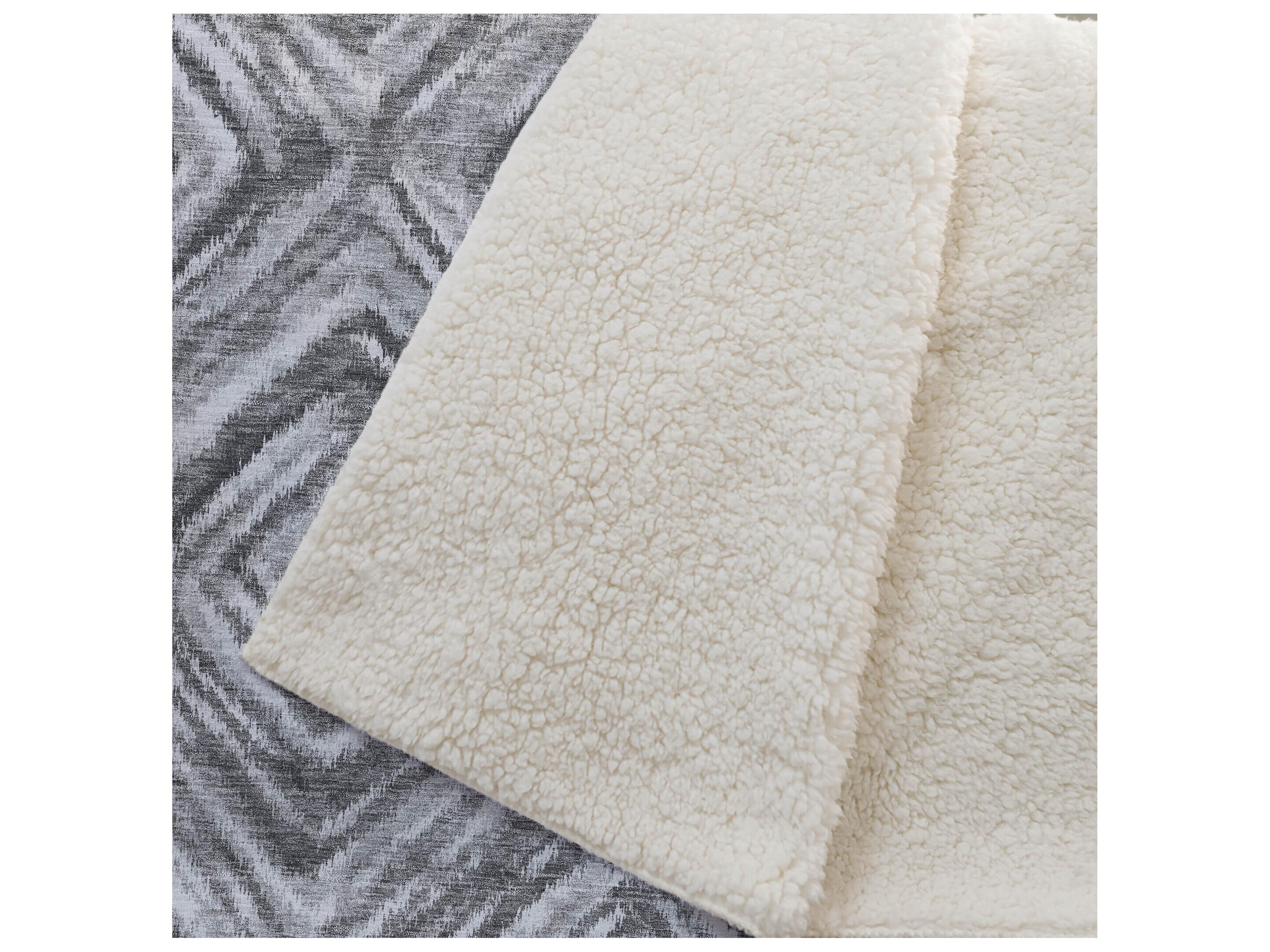 Dalyn Sherpa Gray Polyester Throw