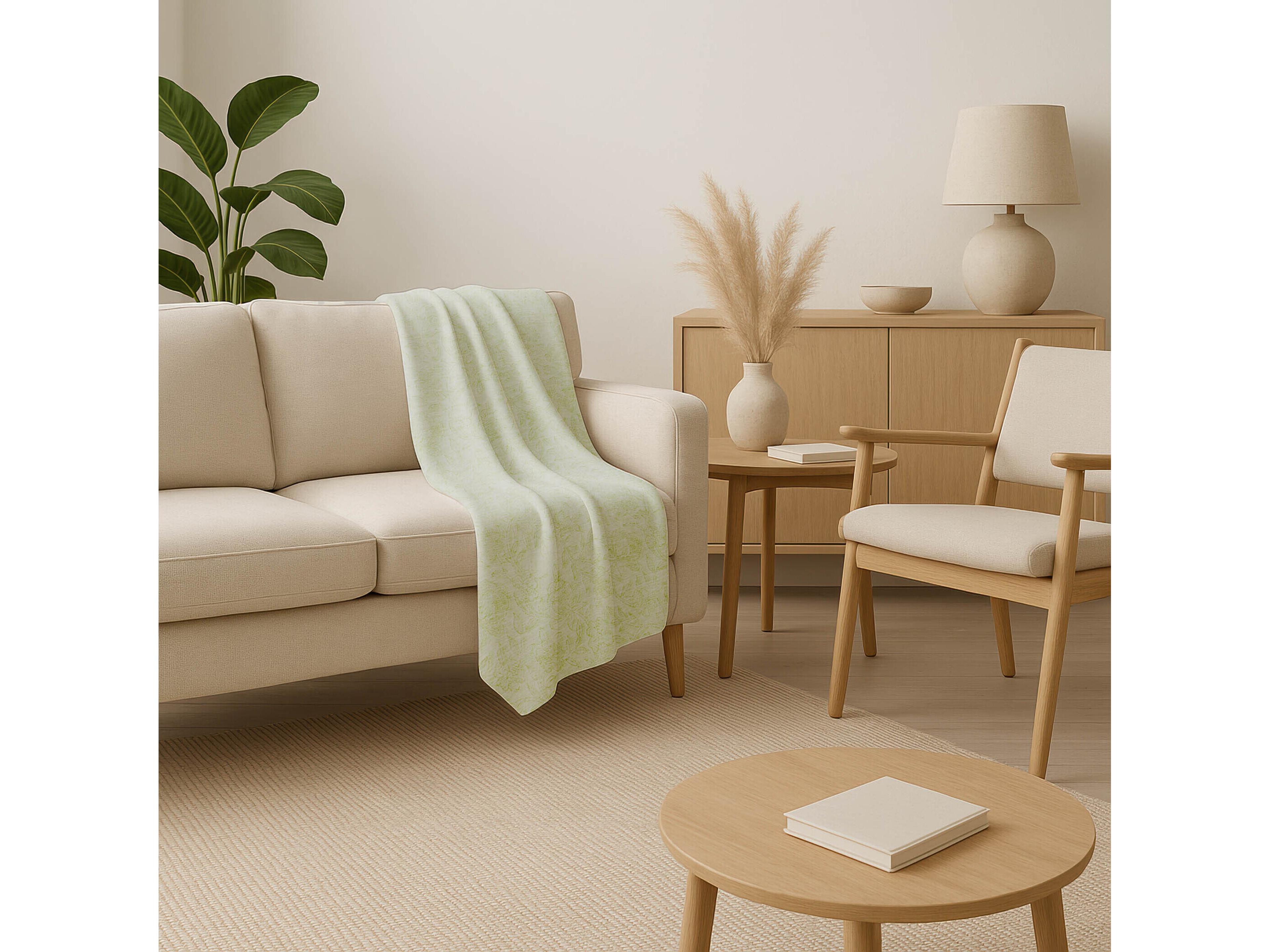 Dalyn Sherpa Green Polyester Throw