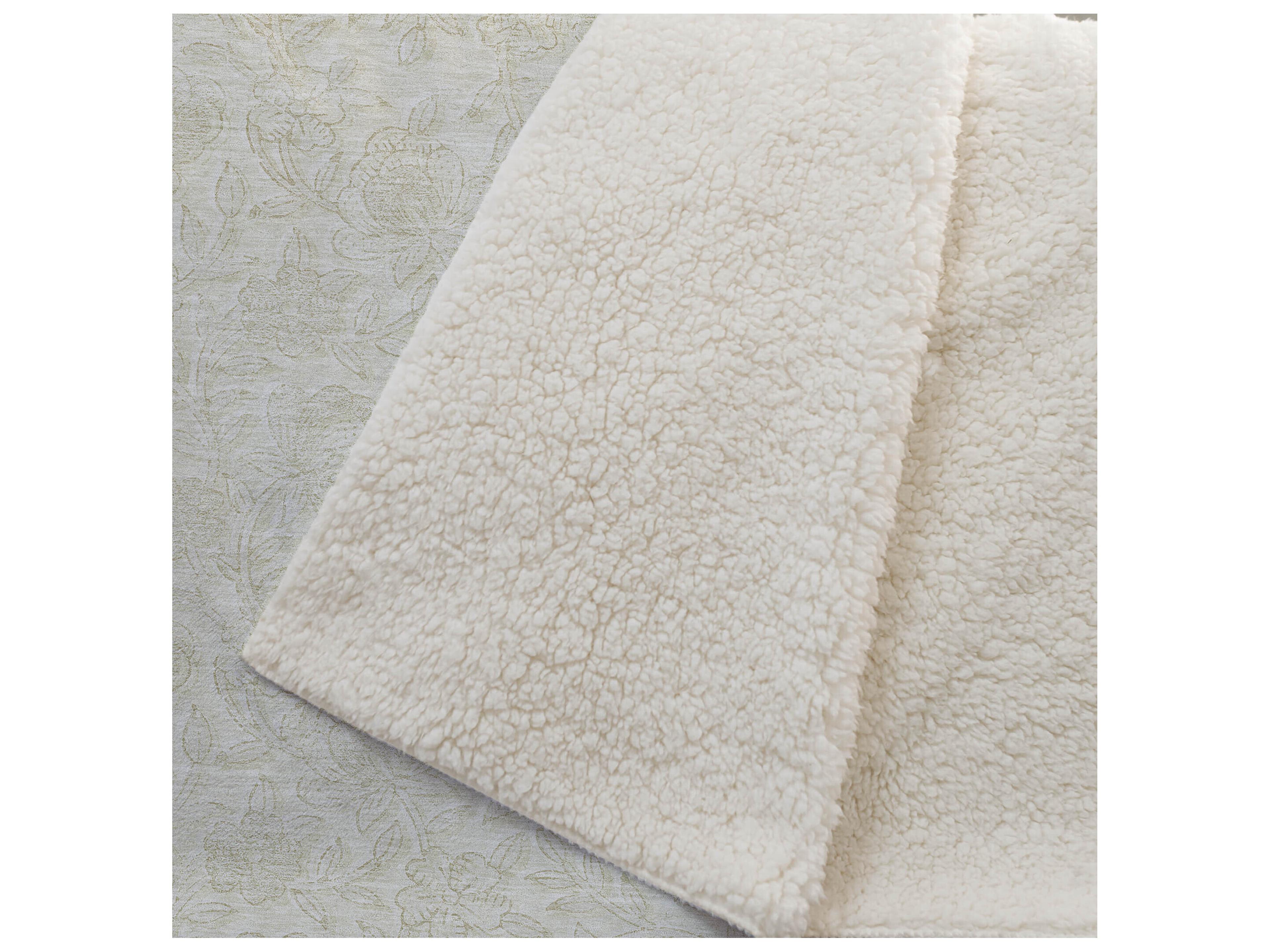 Dalyn Sherpa Ivory Polyester Throw