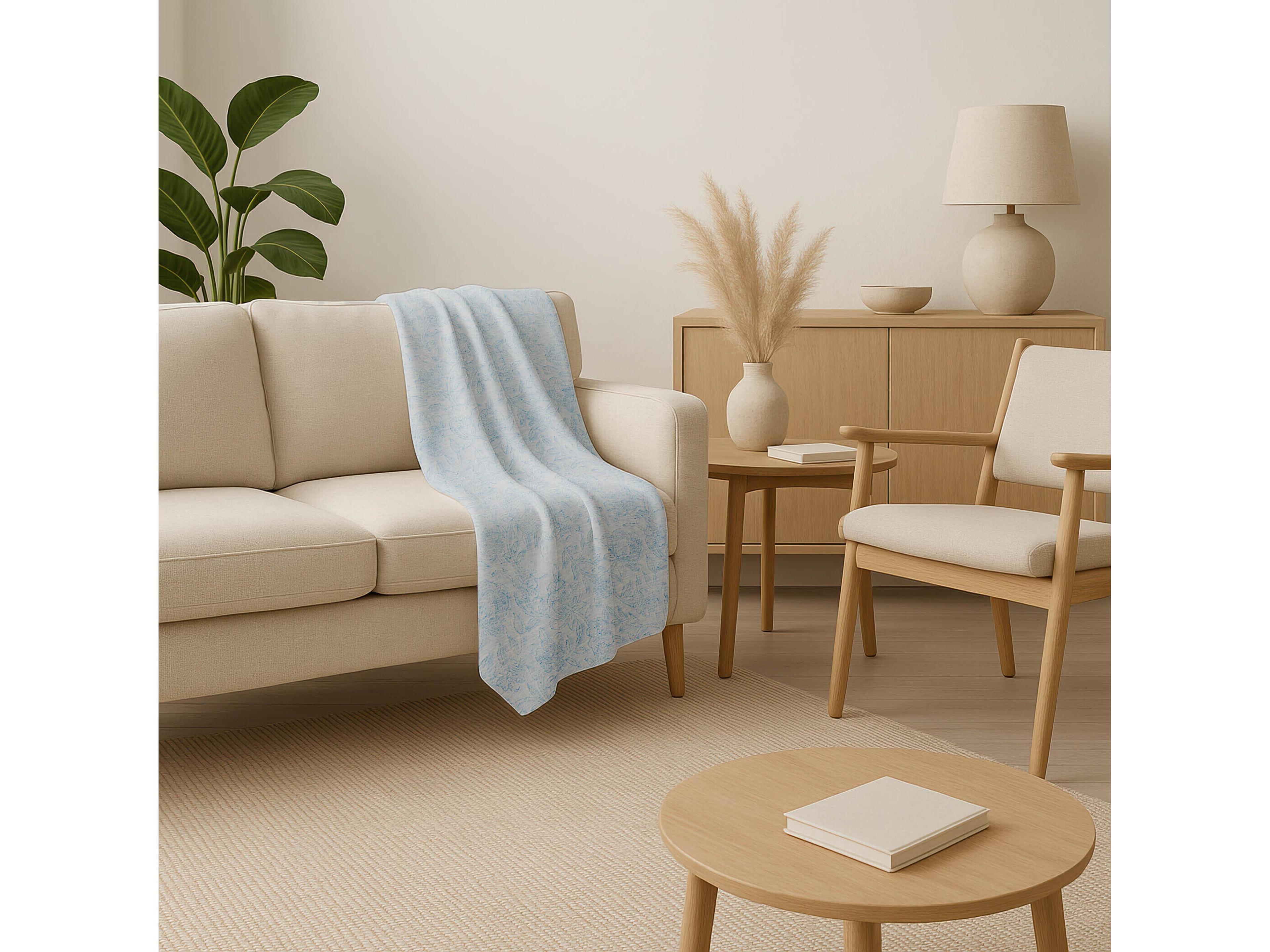 Dalyn Sherpa Blue Polyester Throw