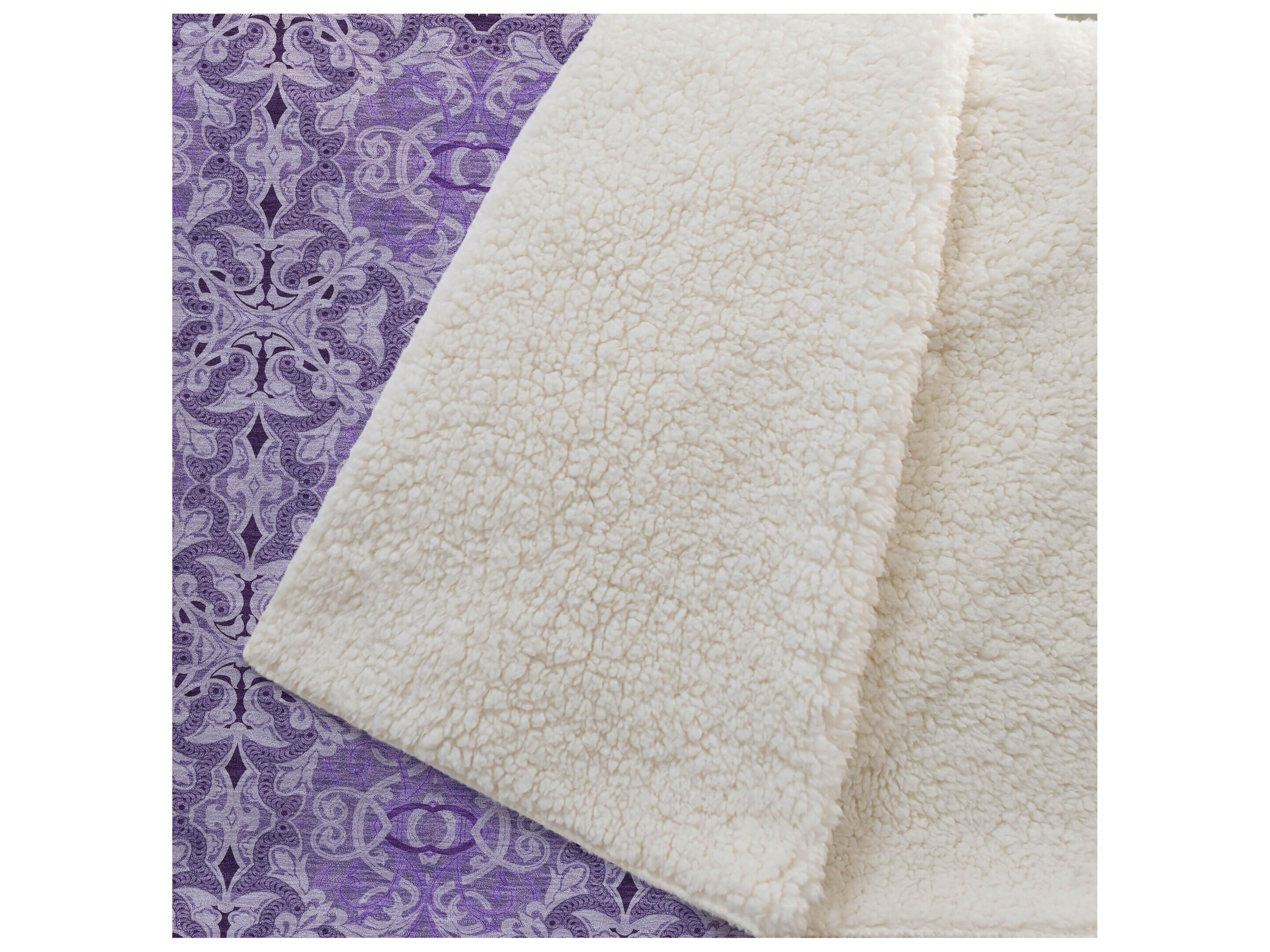 Dalyn Sherpa Purple Polyester Throw