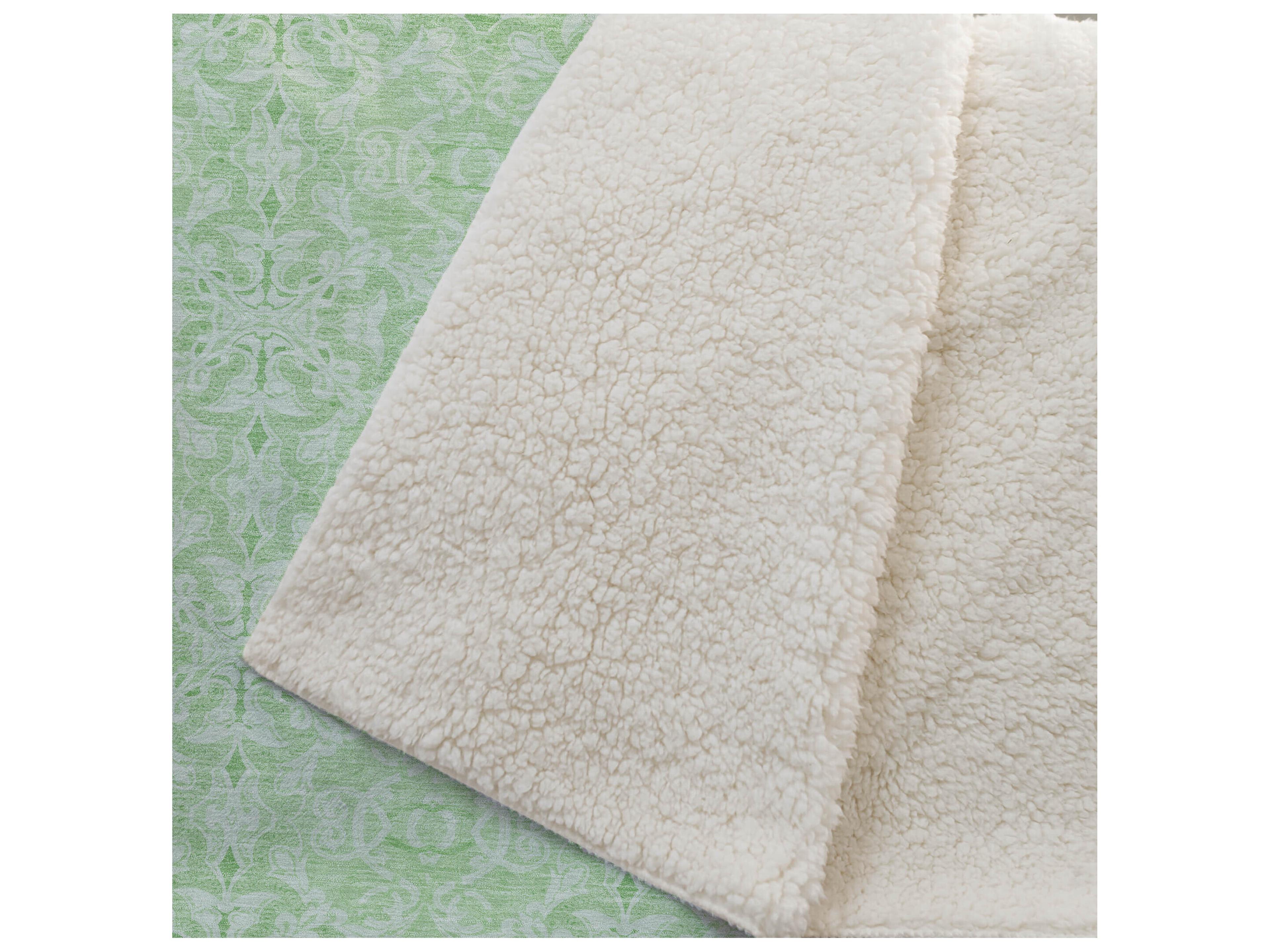 Dalyn Sherpa Green Polyester Throw
