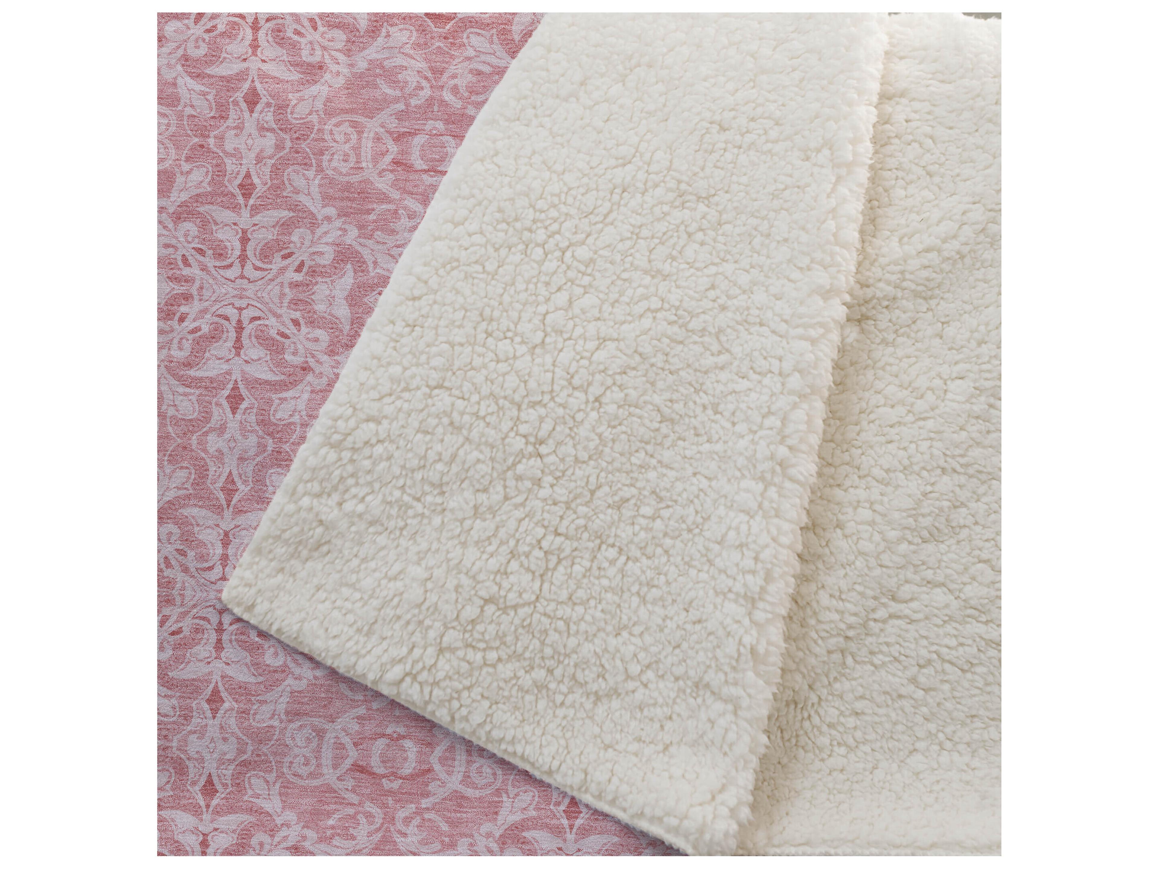 Dalyn Sherpa Pink Polyester Throw