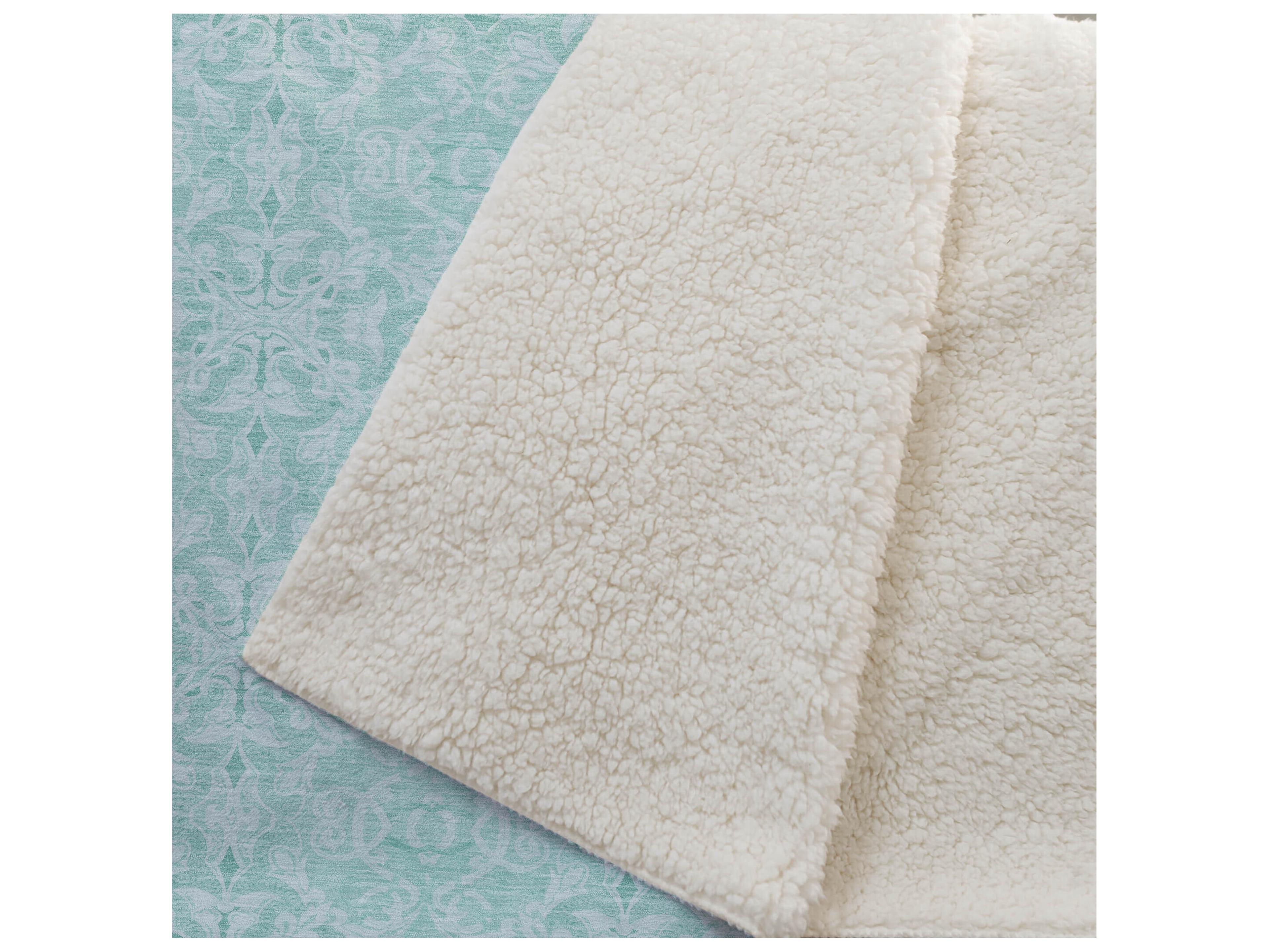 Dalyn Sherpa Teal Polyester Throw