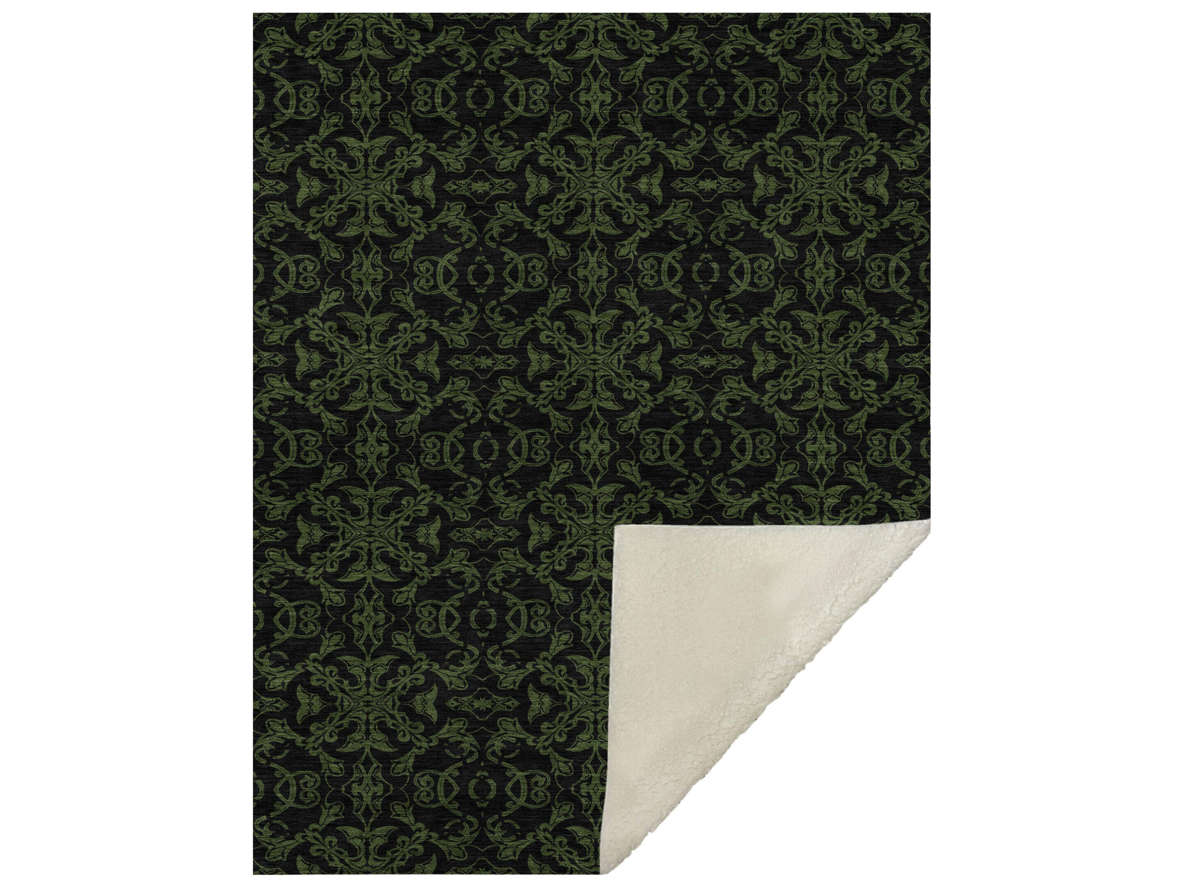 Dalyn Sherpa Green Polyester Throw