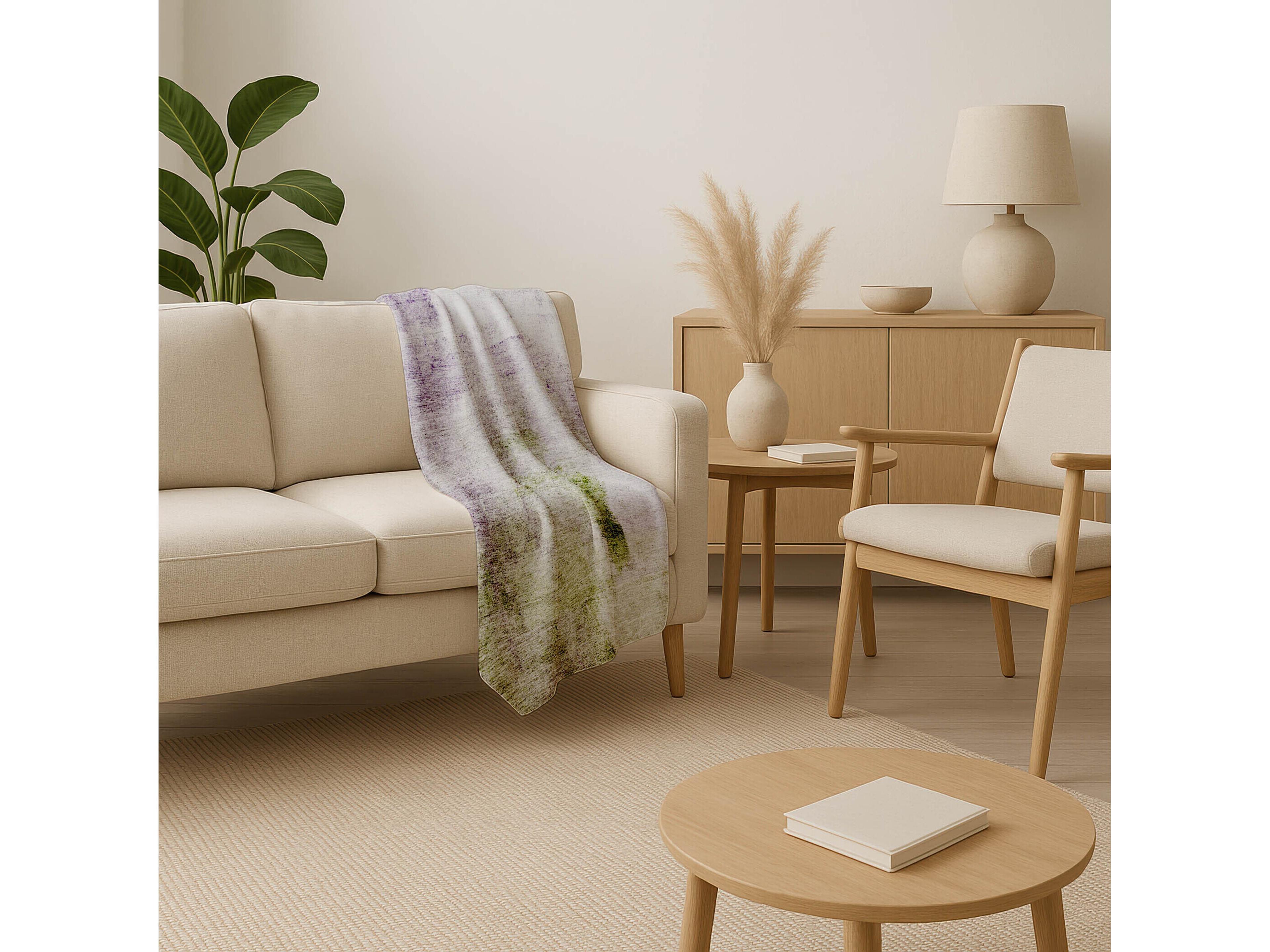 Dalyn Sherpa Purple Polyester Throw