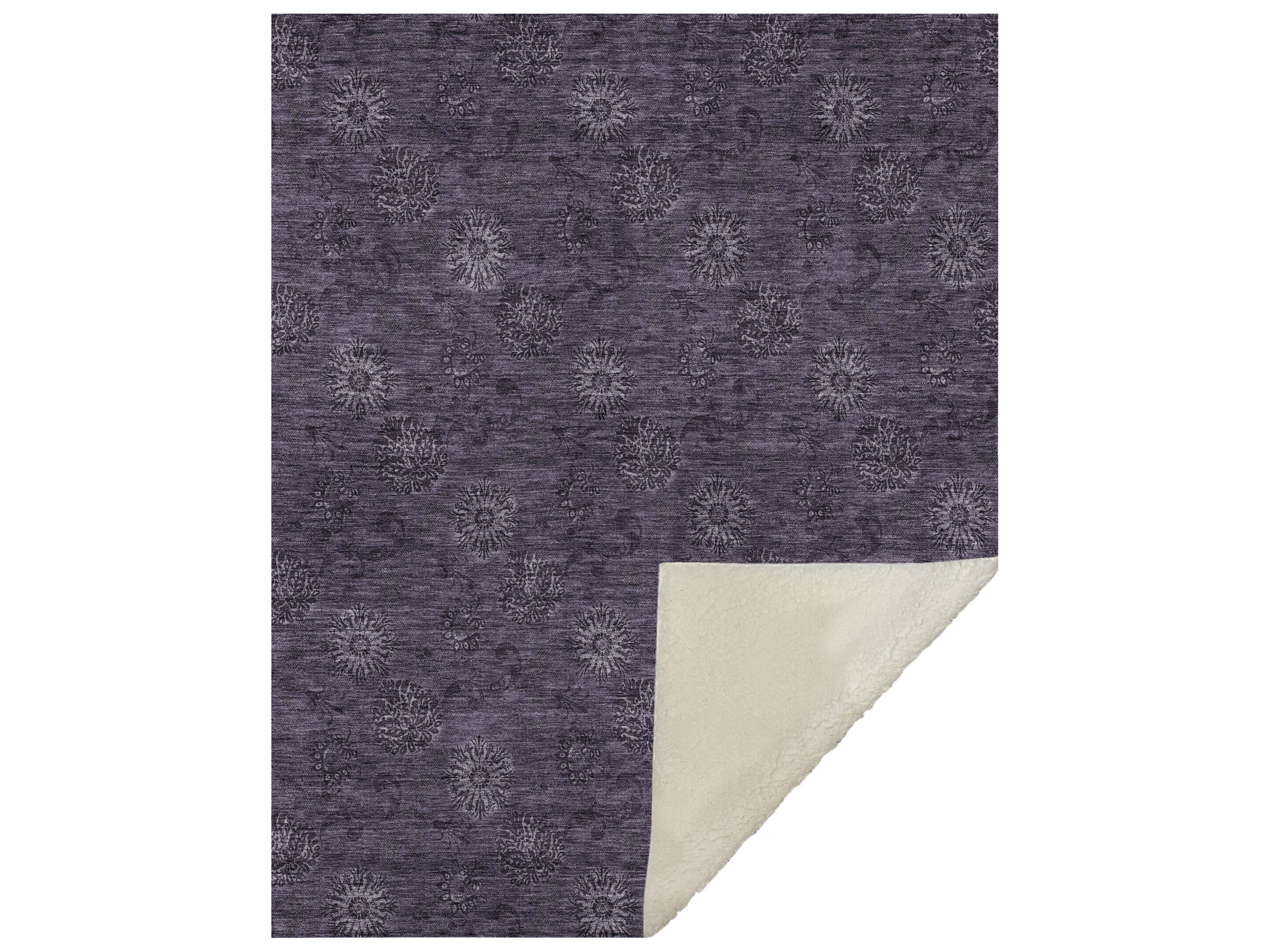 Sherpa Purple Polyester Throw