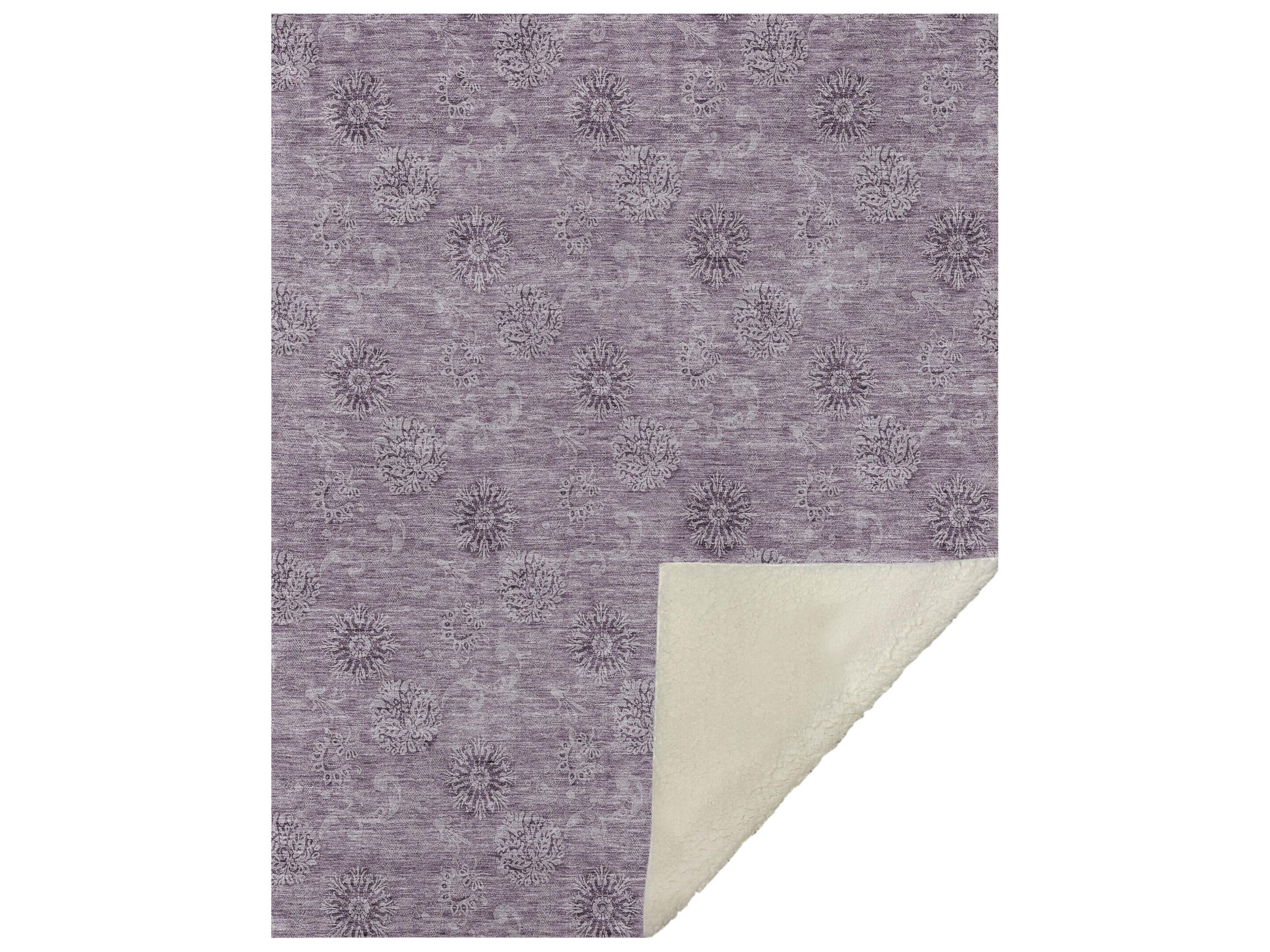 Dalyn Sherpa Purple Polyester Throw