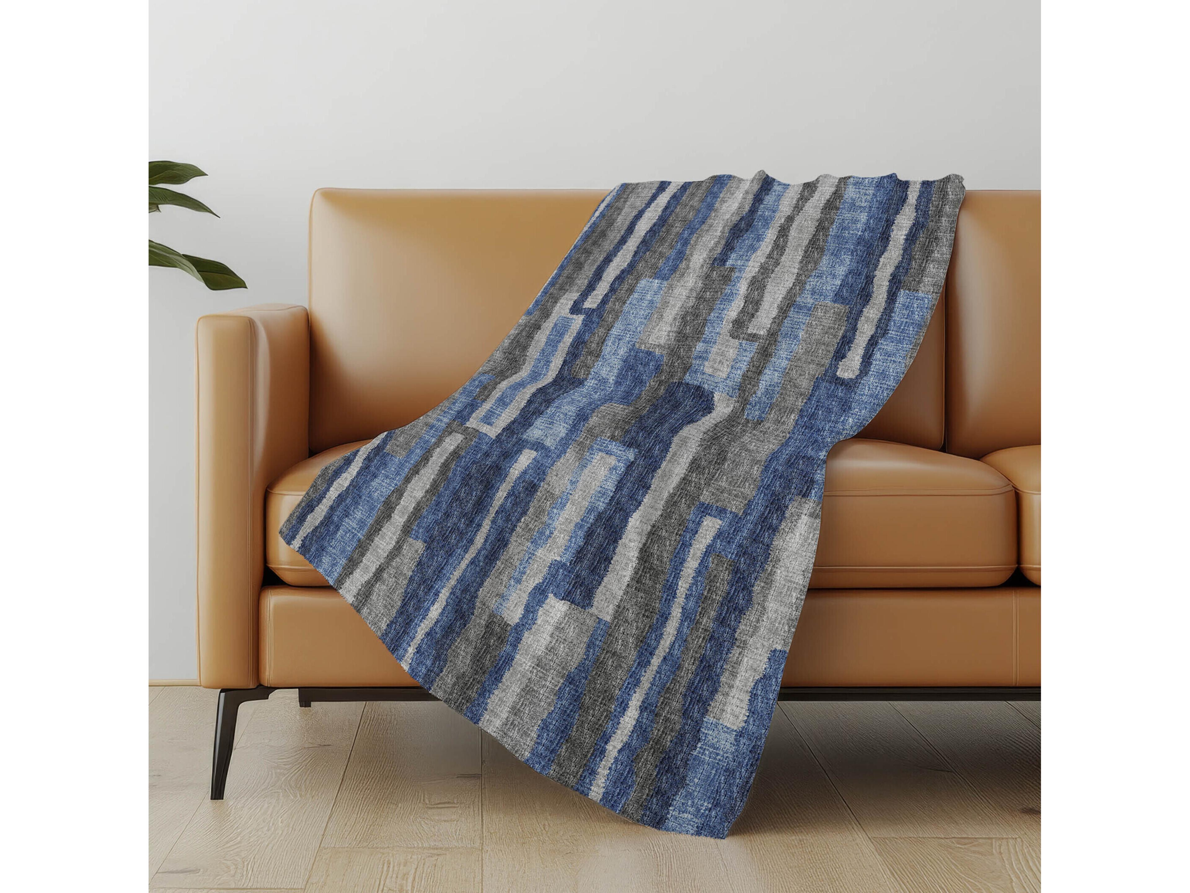 Dalyn Sherpa Blue Polyester Throw