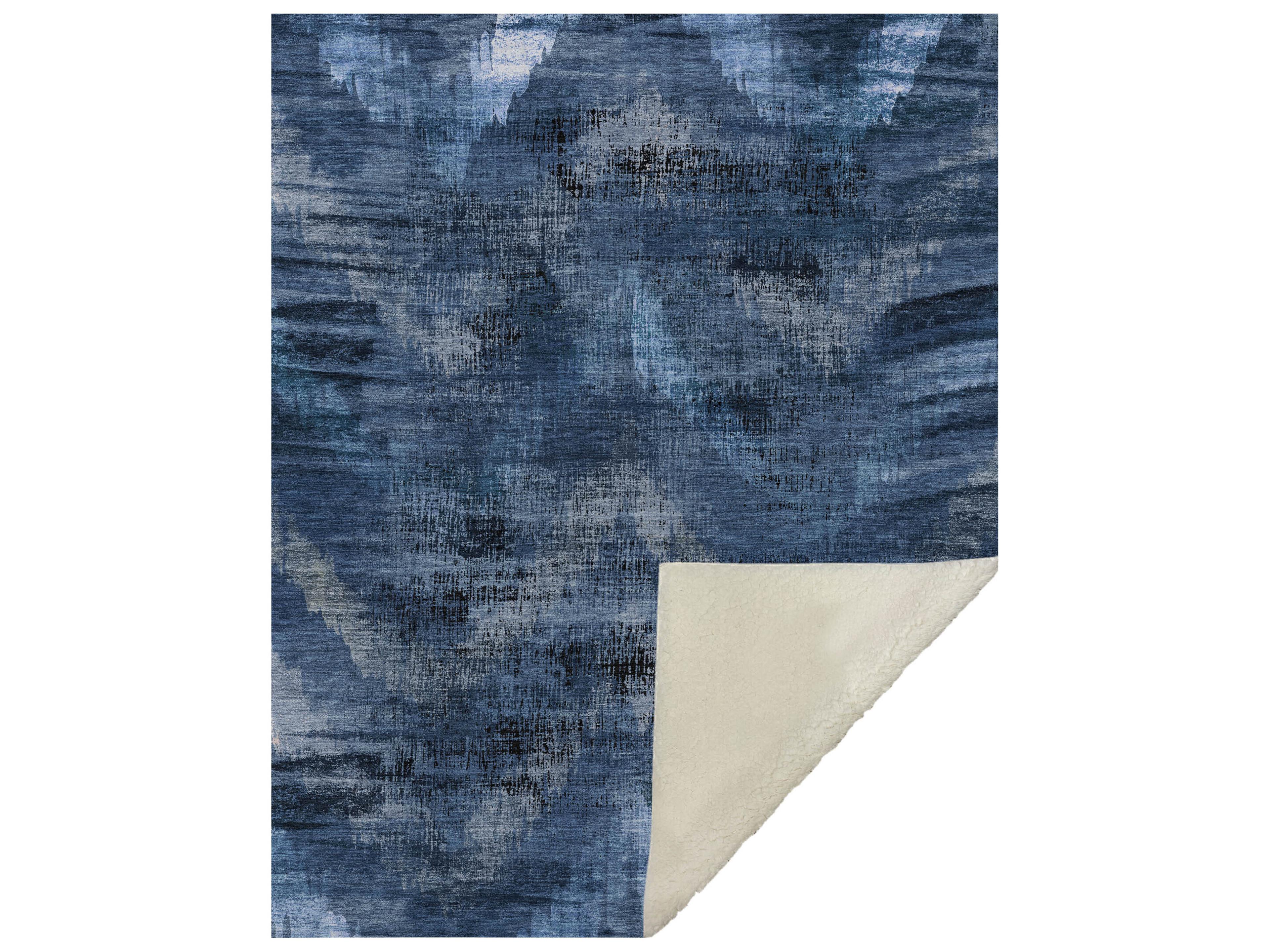 Sherpa Blue Polyester Throw