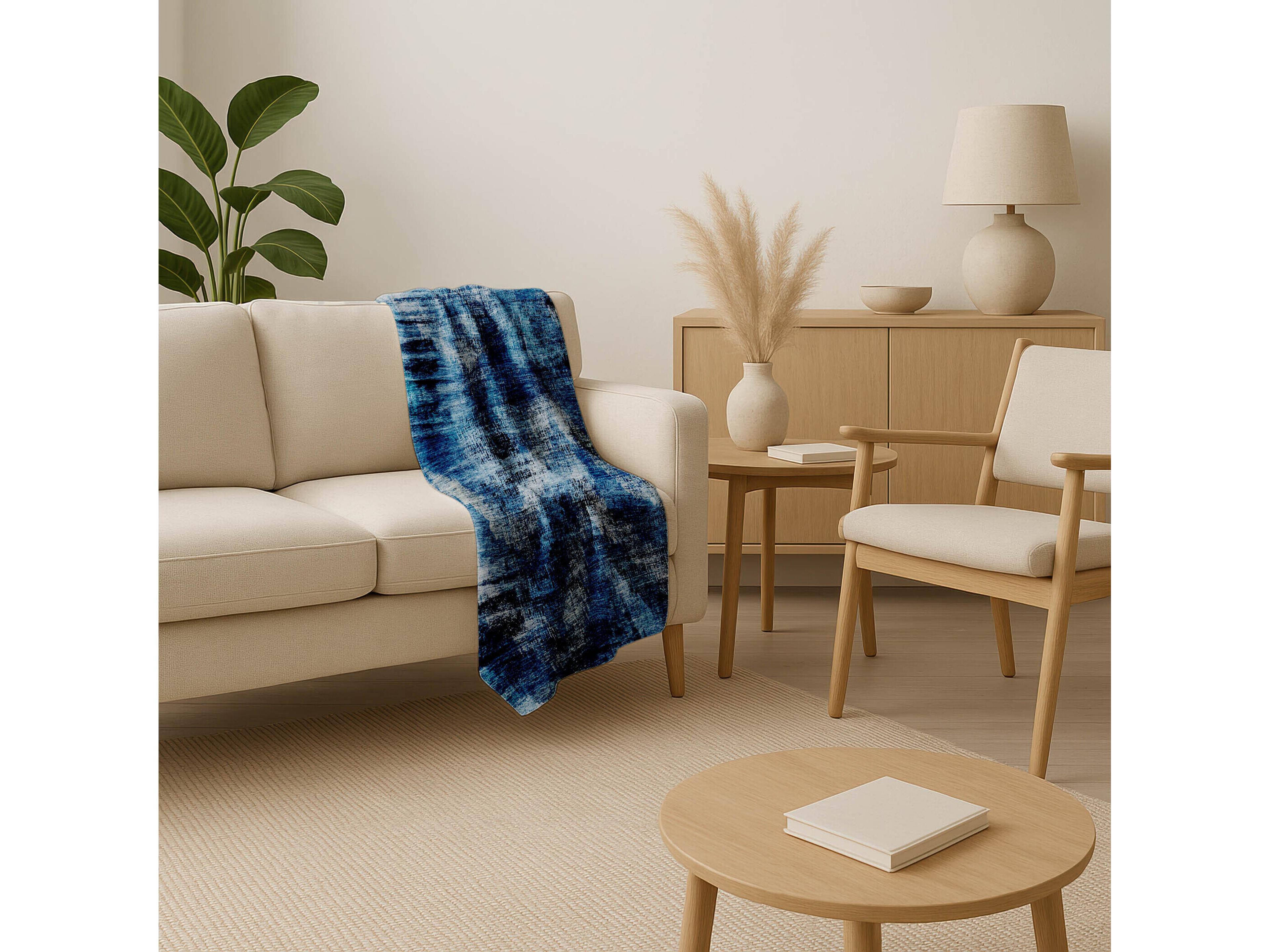 Dalyn Sherpa Blue Polyester Throw