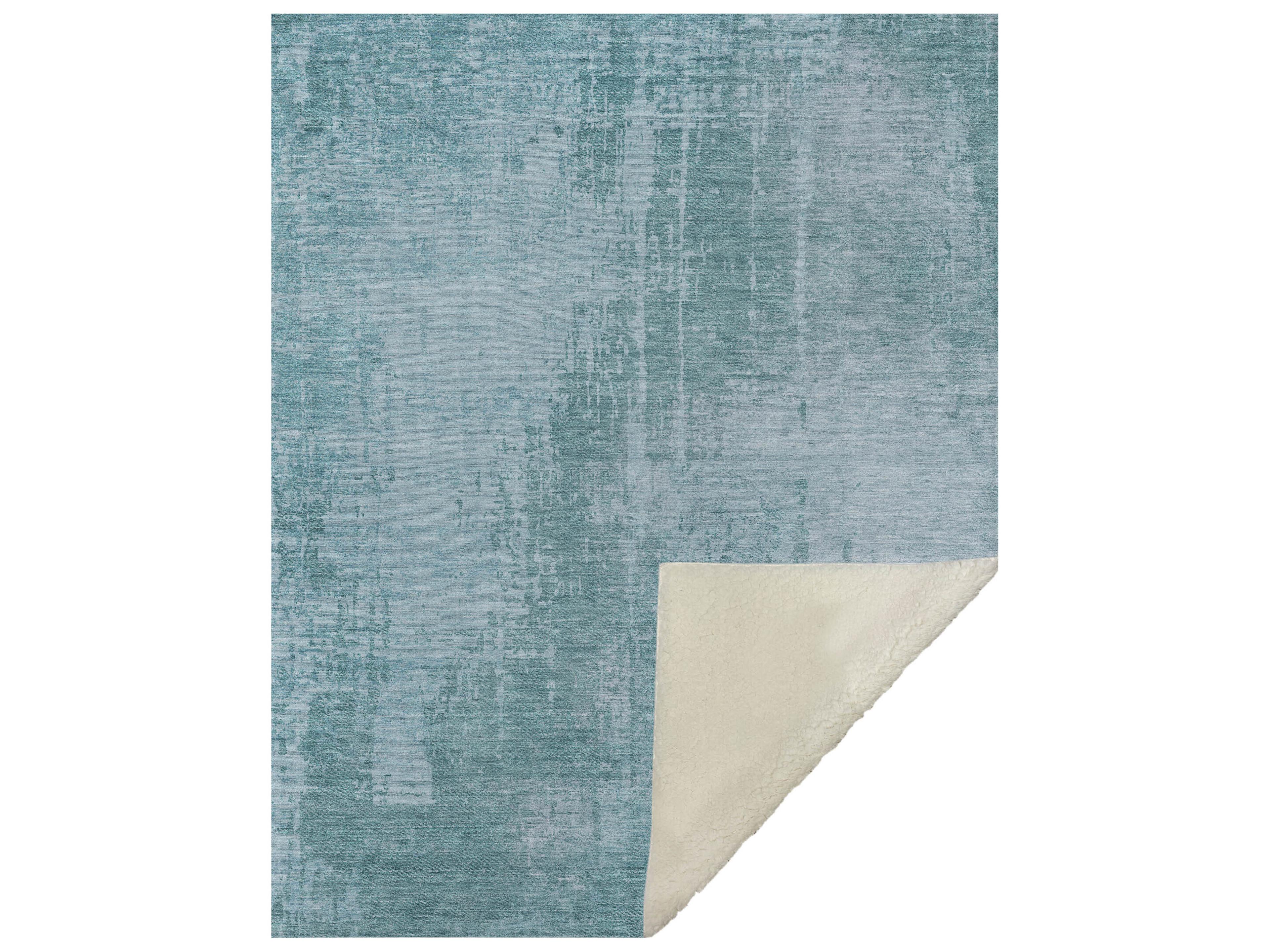 Sherpa Teal Polyester Throw