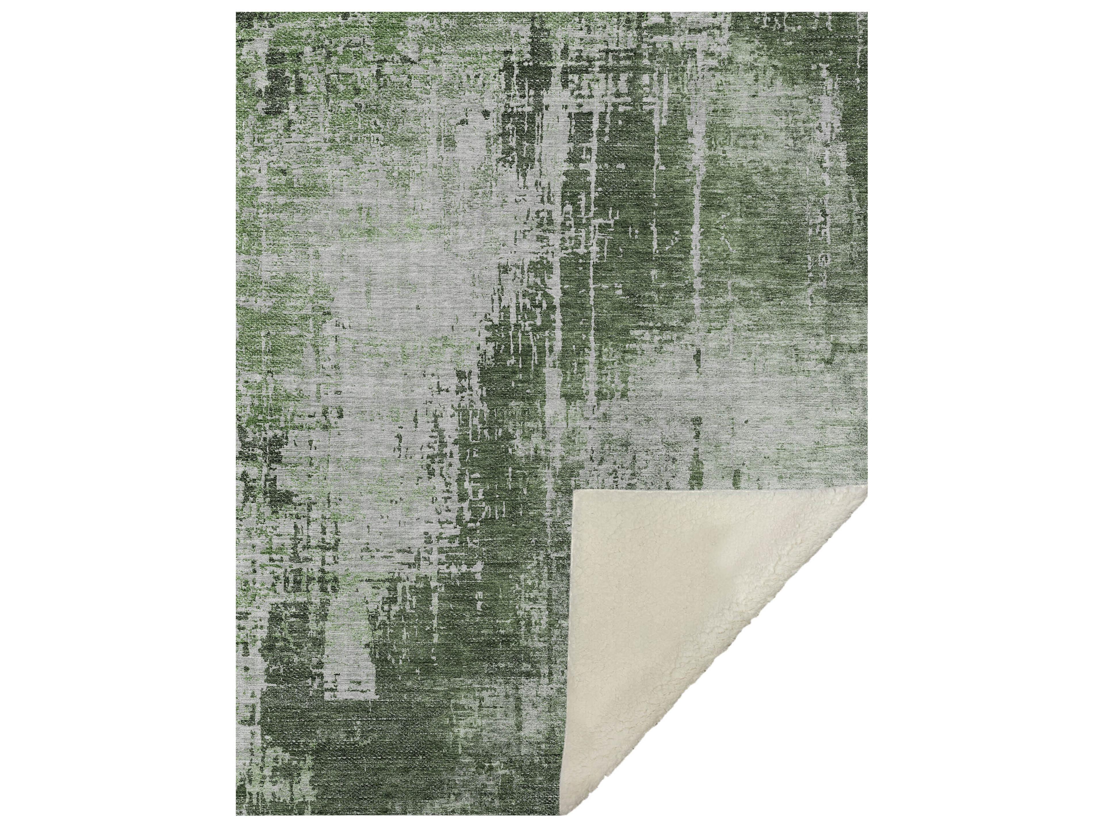 Dalyn Sherpa Green Polyester Throw