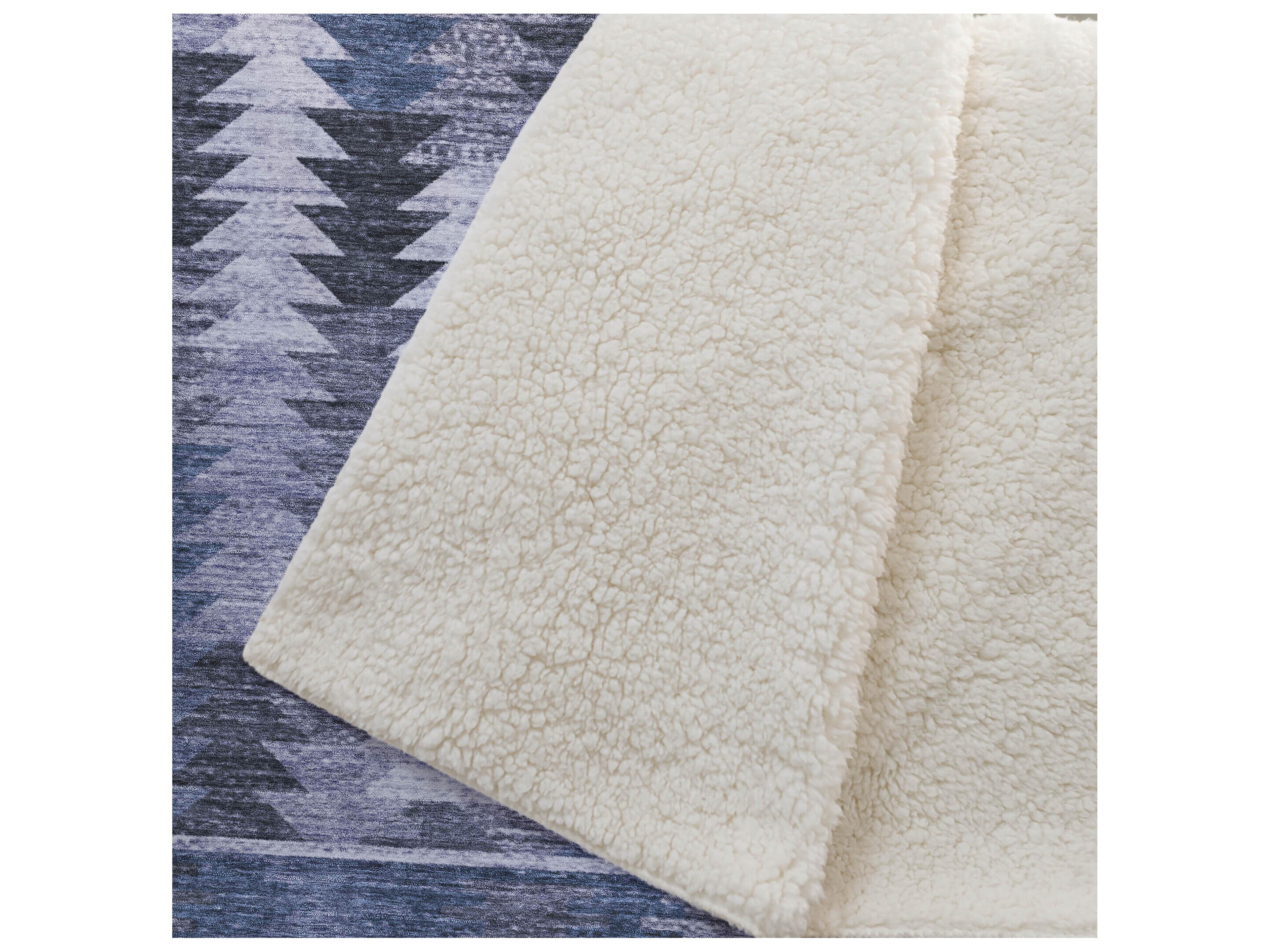 Dalyn Sherpa Blue Polyester Throw