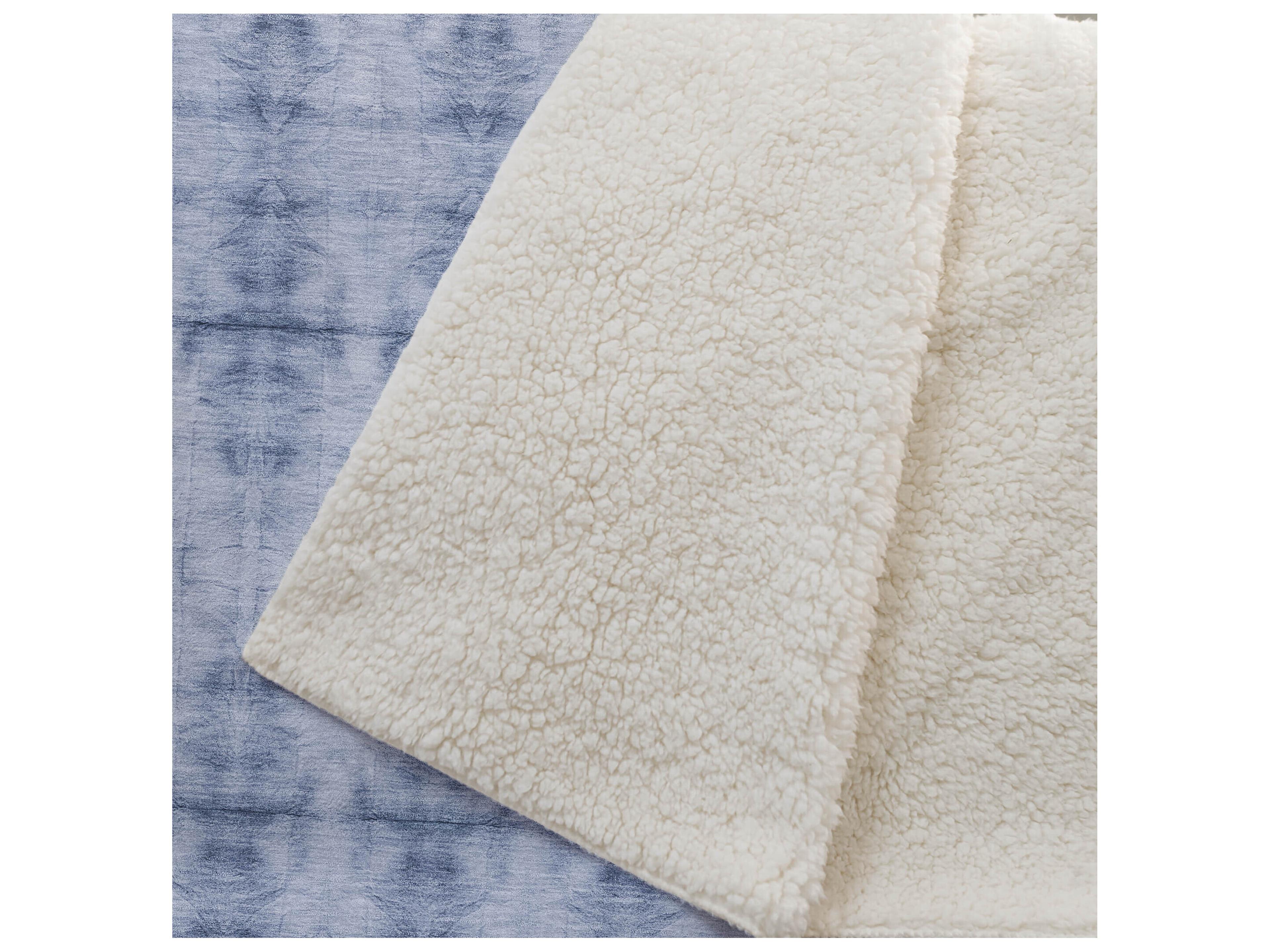 Dalyn Sherpa Blue Polyester Throw