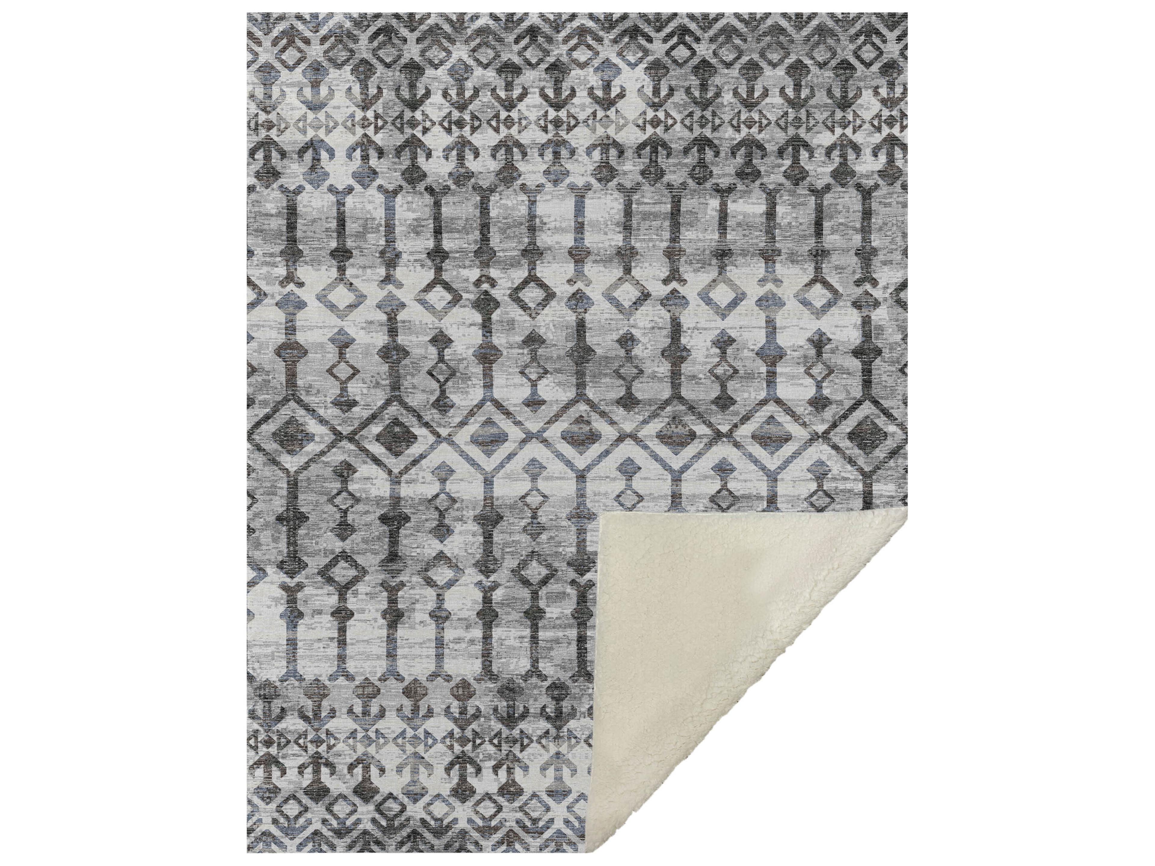 Sherpa Gray Polyester Throw