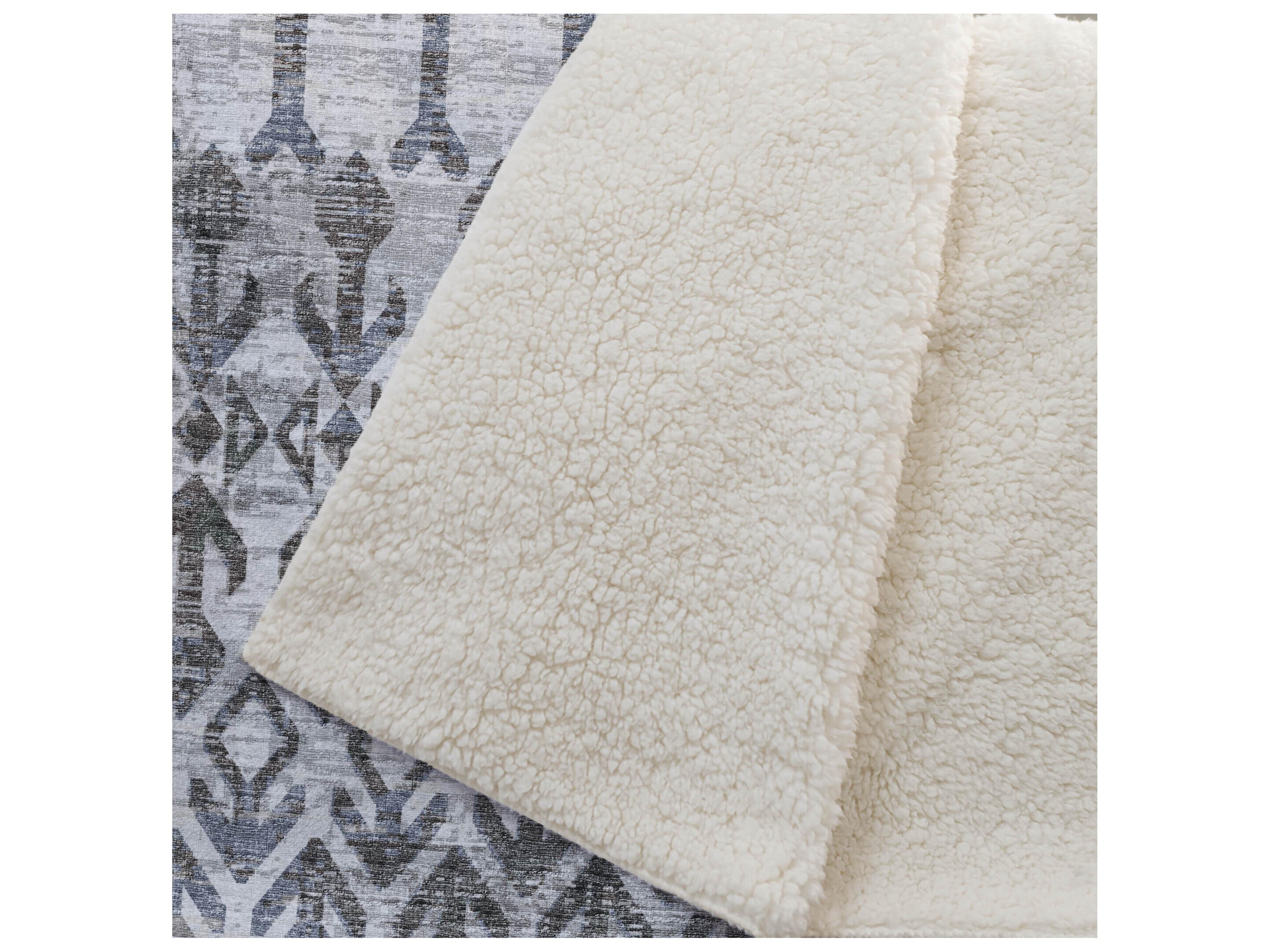 Dalyn Sherpa Gray Polyester Throw