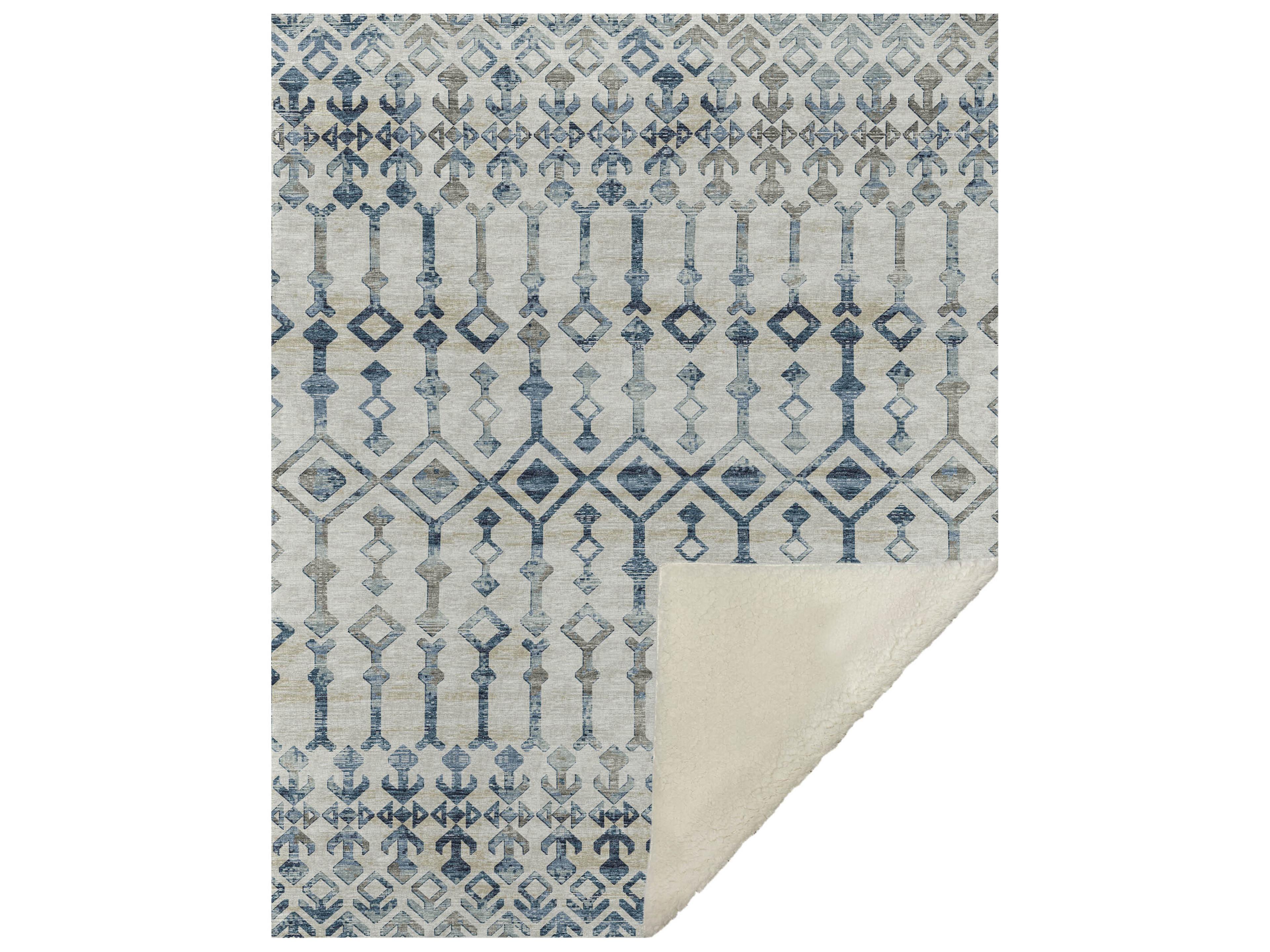 Sherpa Blue Polyester Throw