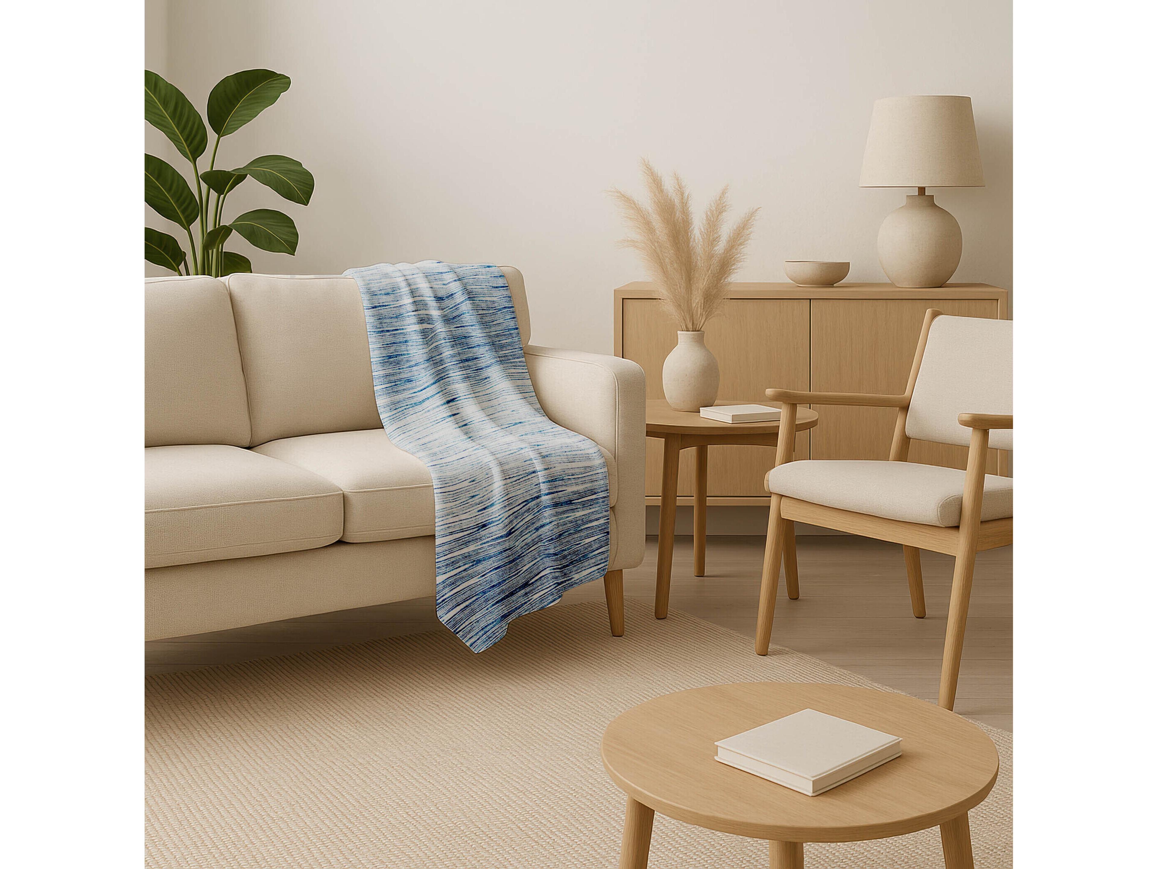 Dalyn Sherpa Blue Polyester Throw