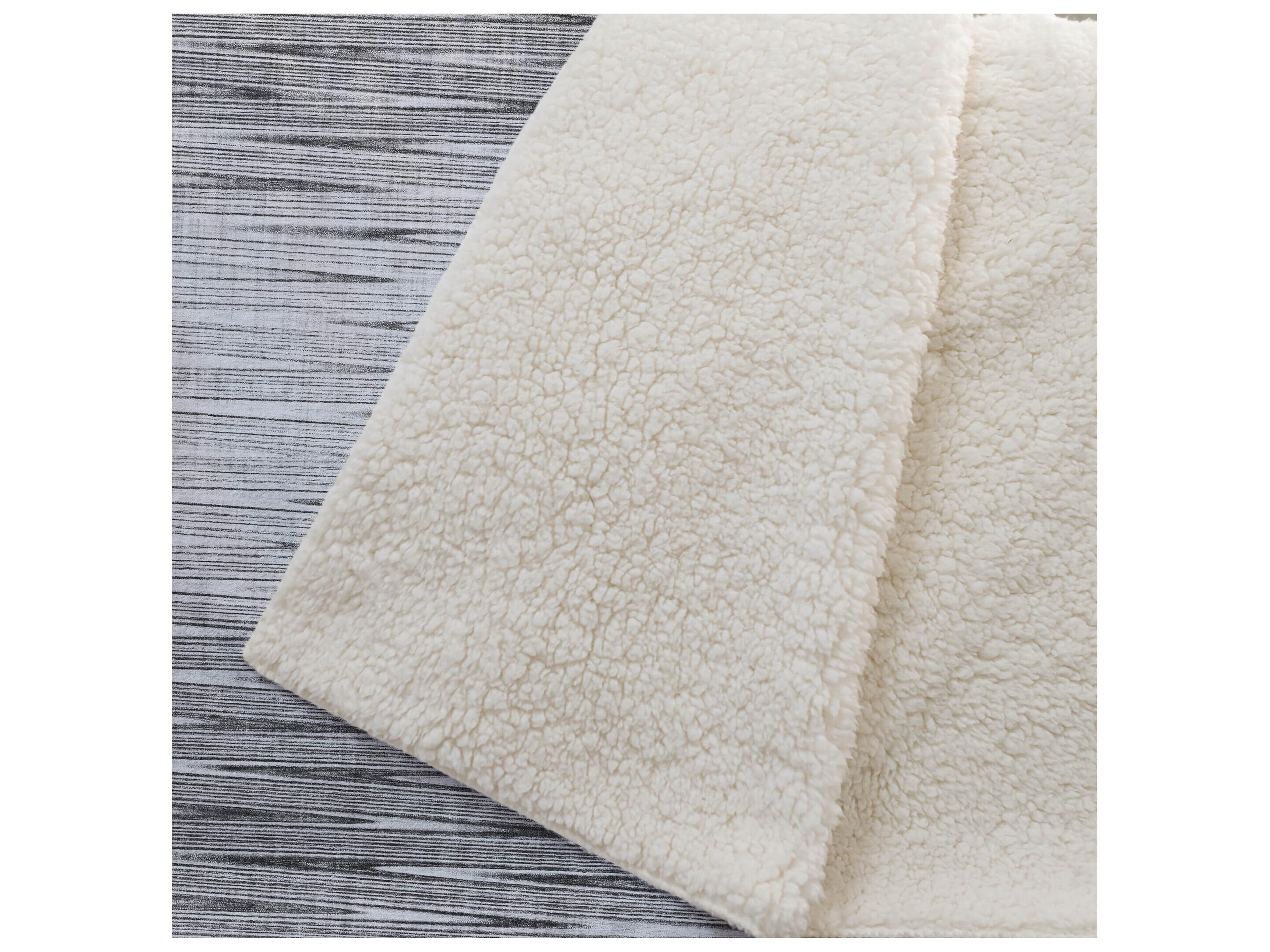 Dalyn Sherpa Gray Polyester Throw