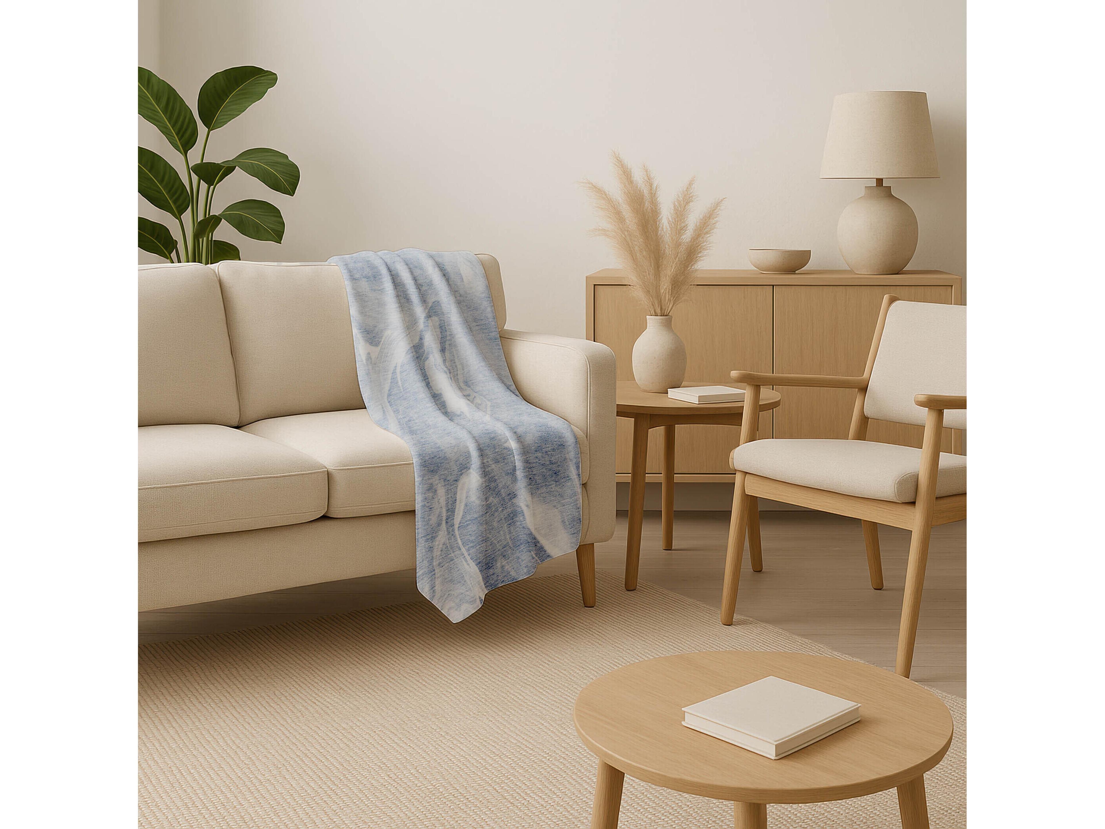 Dalyn Sherpa Blue Polyester Throw