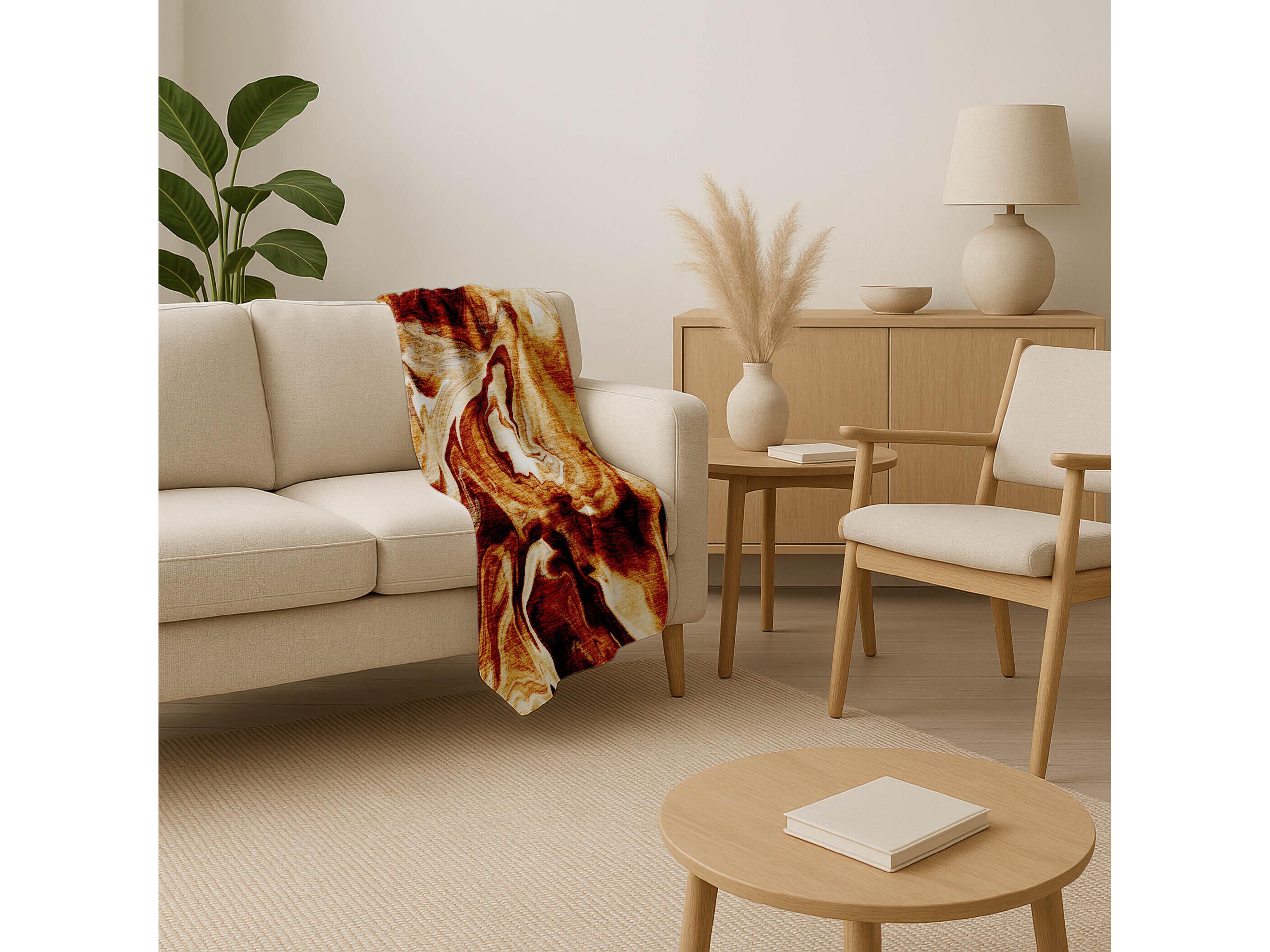 Dalyn Sherpa Orange Polyester Throw