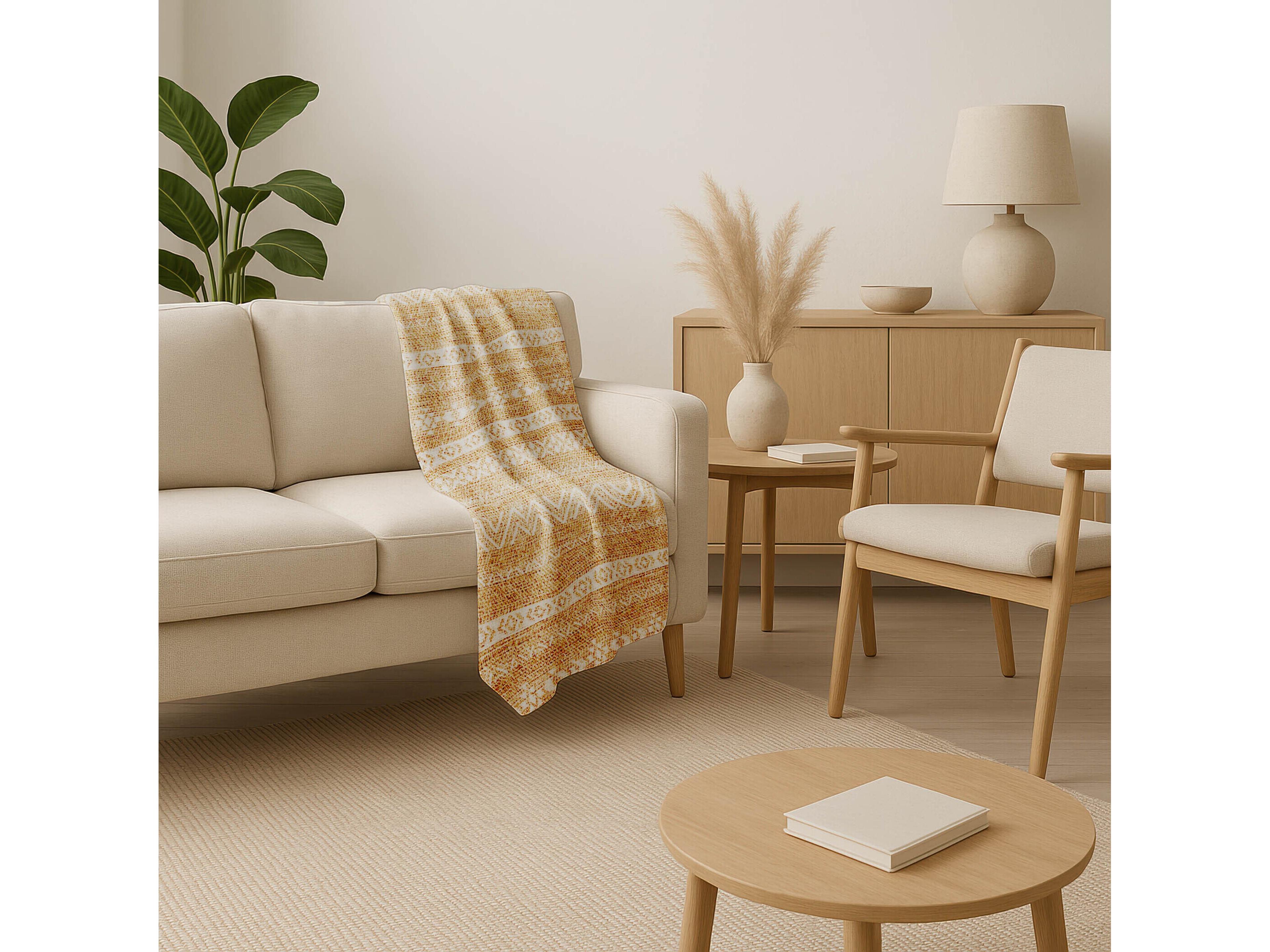 Dalyn Sherpa Orange Polyester Throw