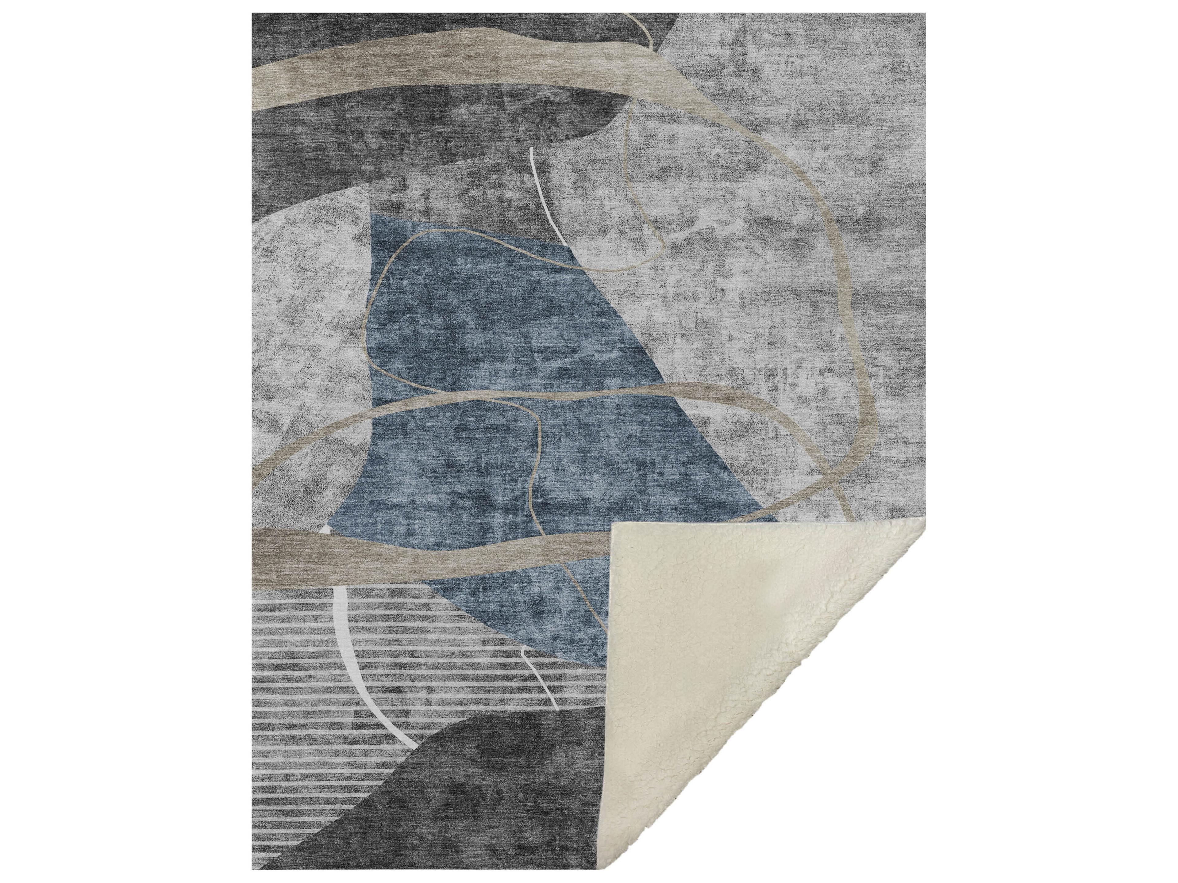 Sherpa Blue Polyester Throw