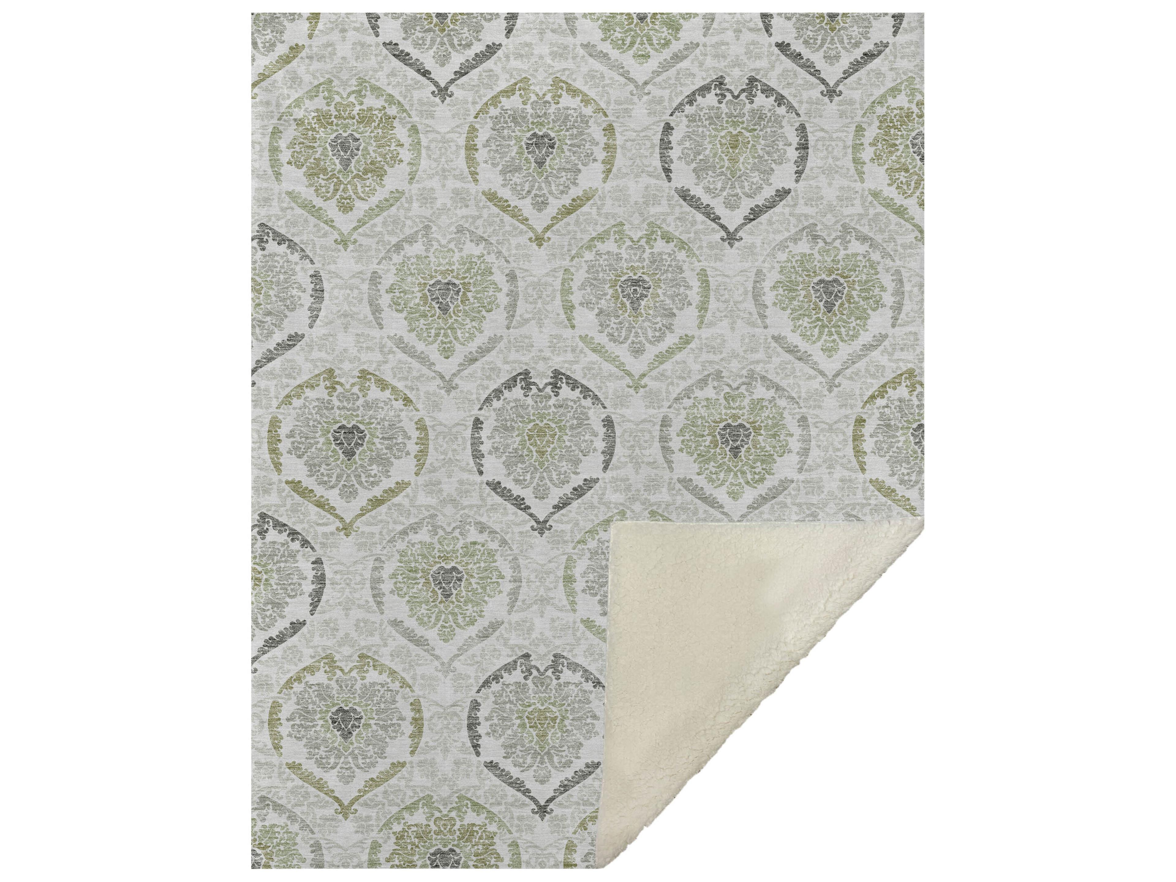 Sherpa Green Polyester Throw