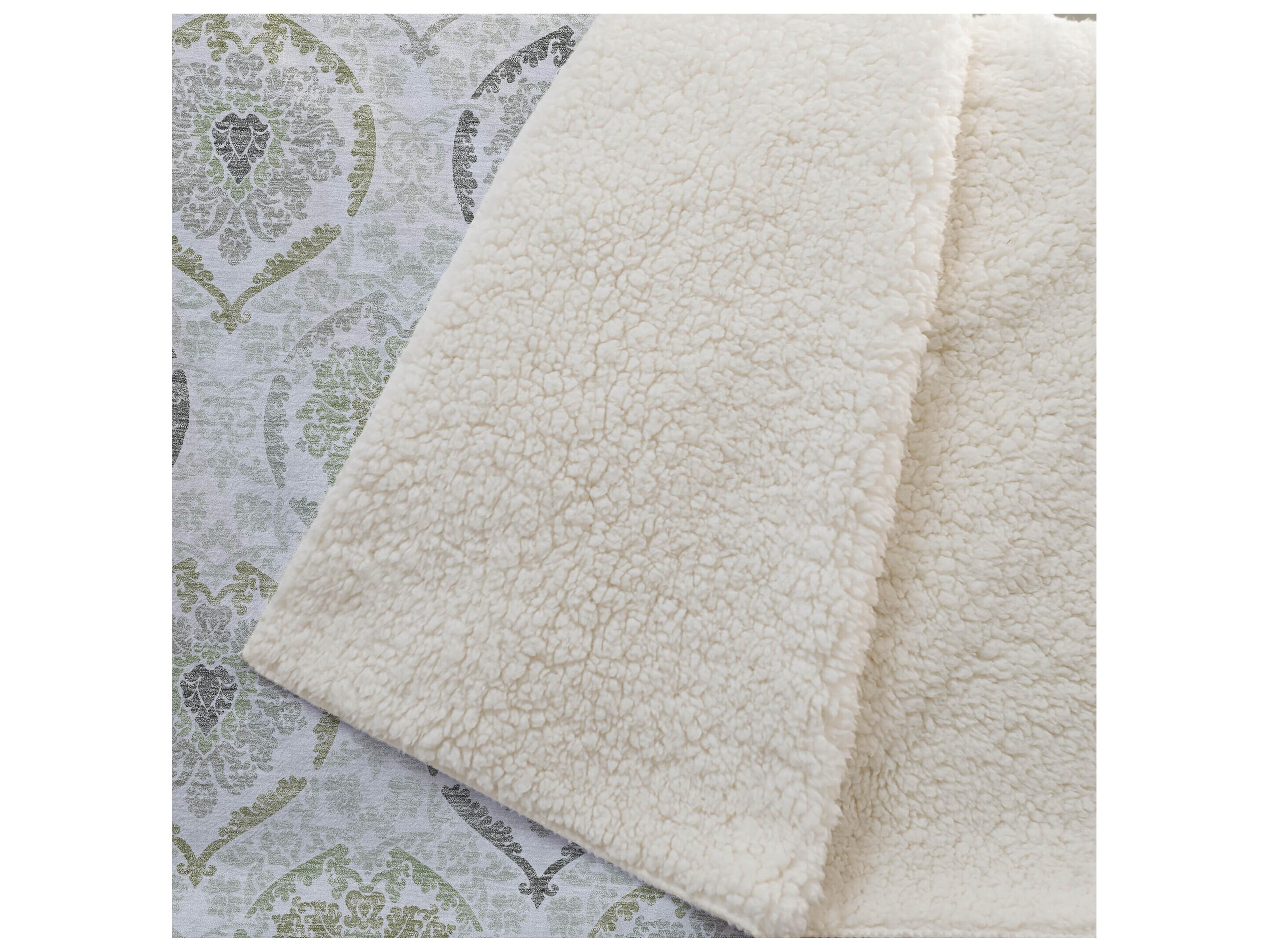 Dalyn Sherpa Green Polyester Throw