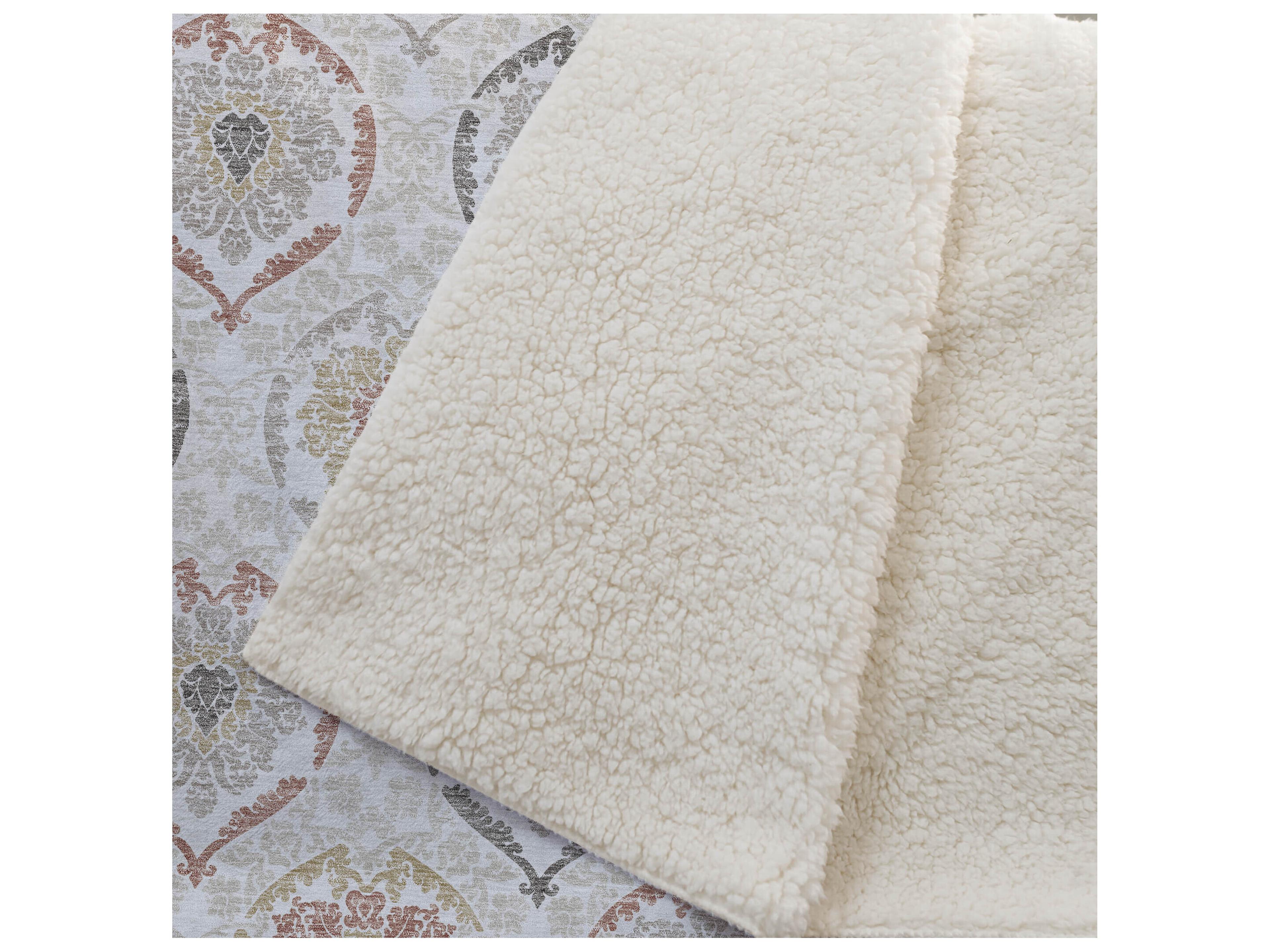 Dalyn Sherpa Ivory Polyester Throw