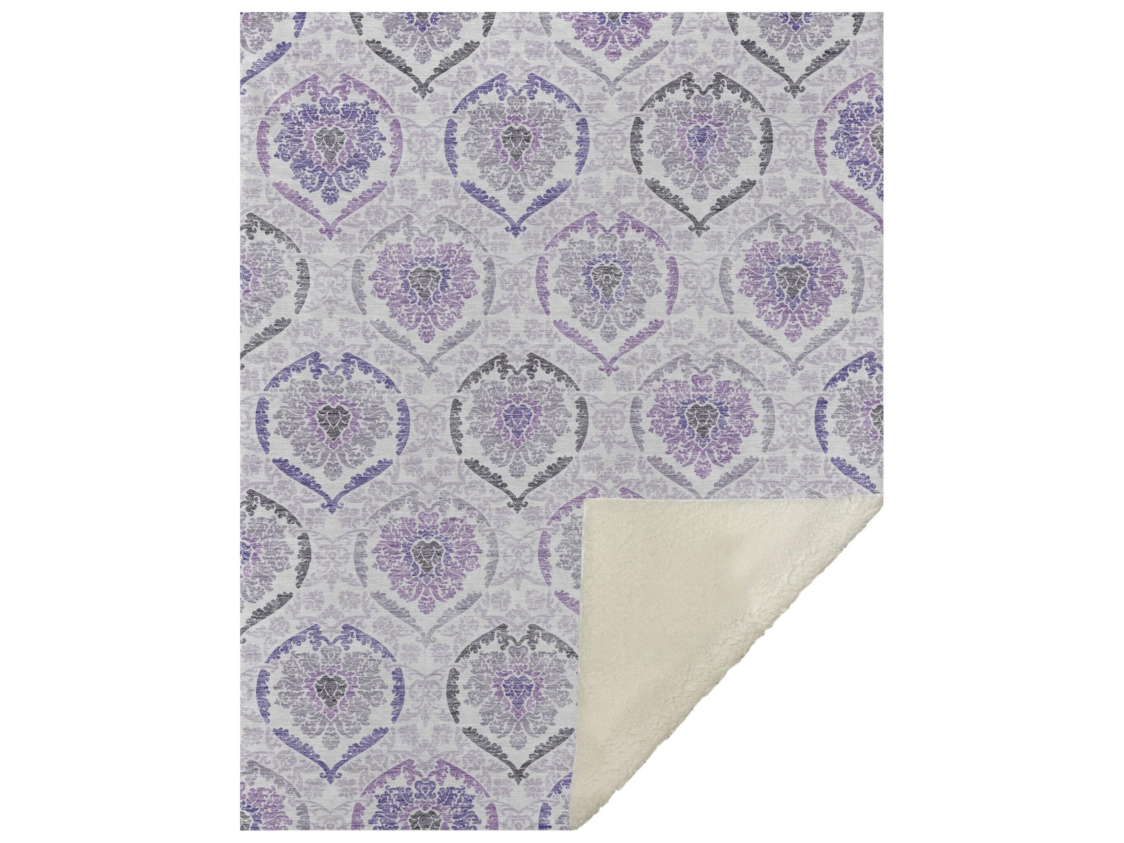 Sherpa Purple Polyester Throw