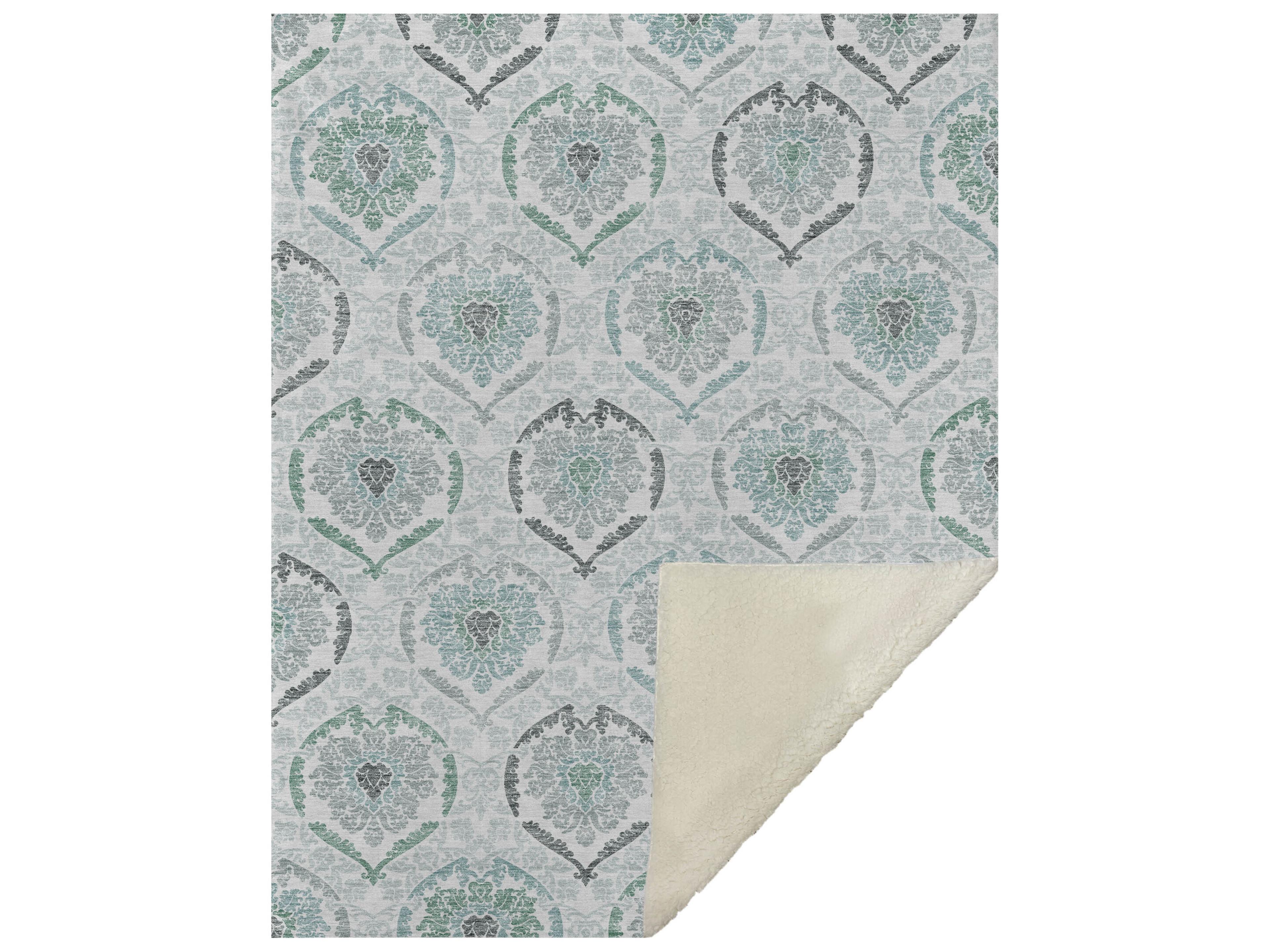 Dalyn Sherpa Teal Polyester Throw