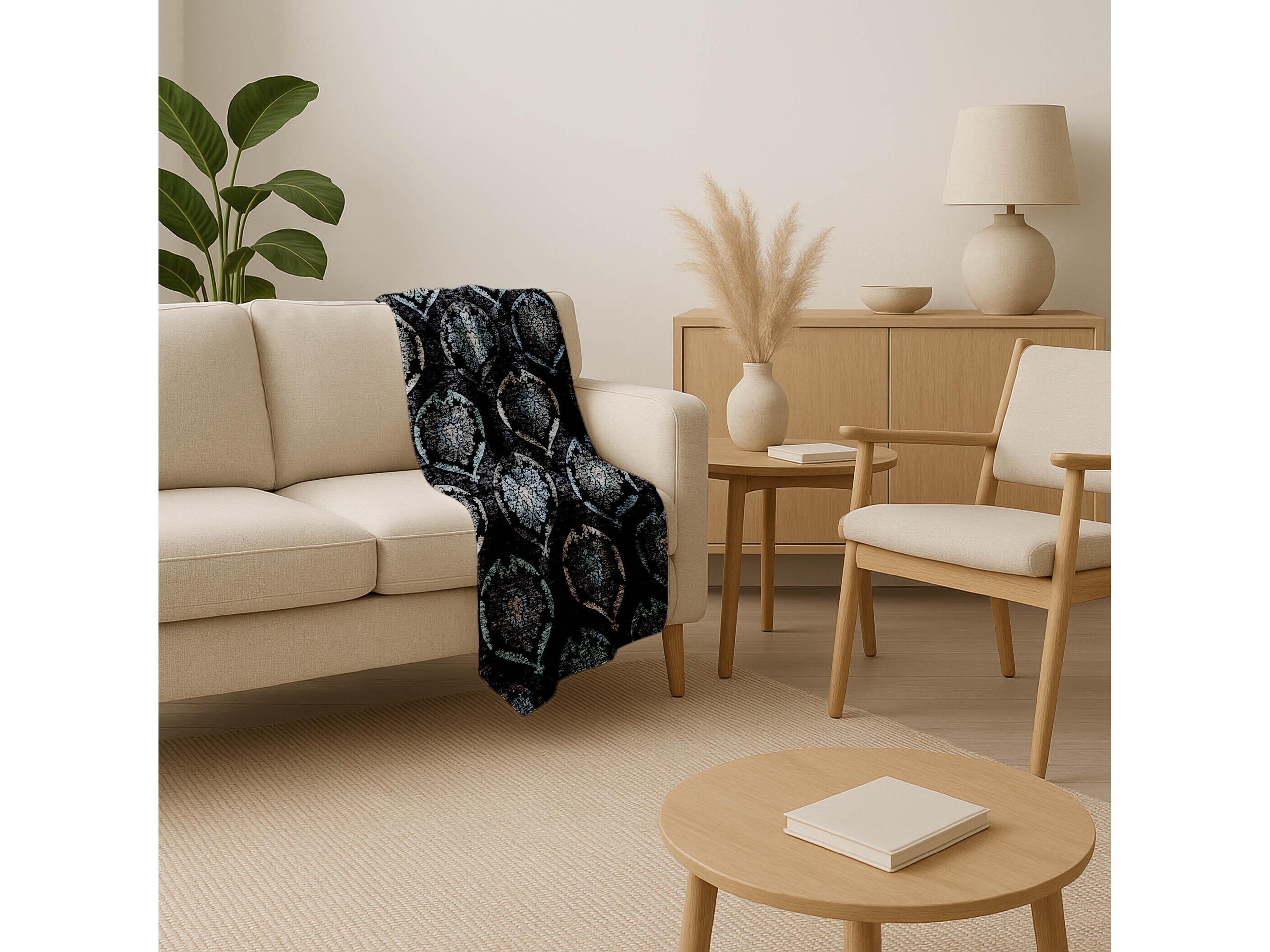 Dalyn Sherpa Blue Polyester Throw