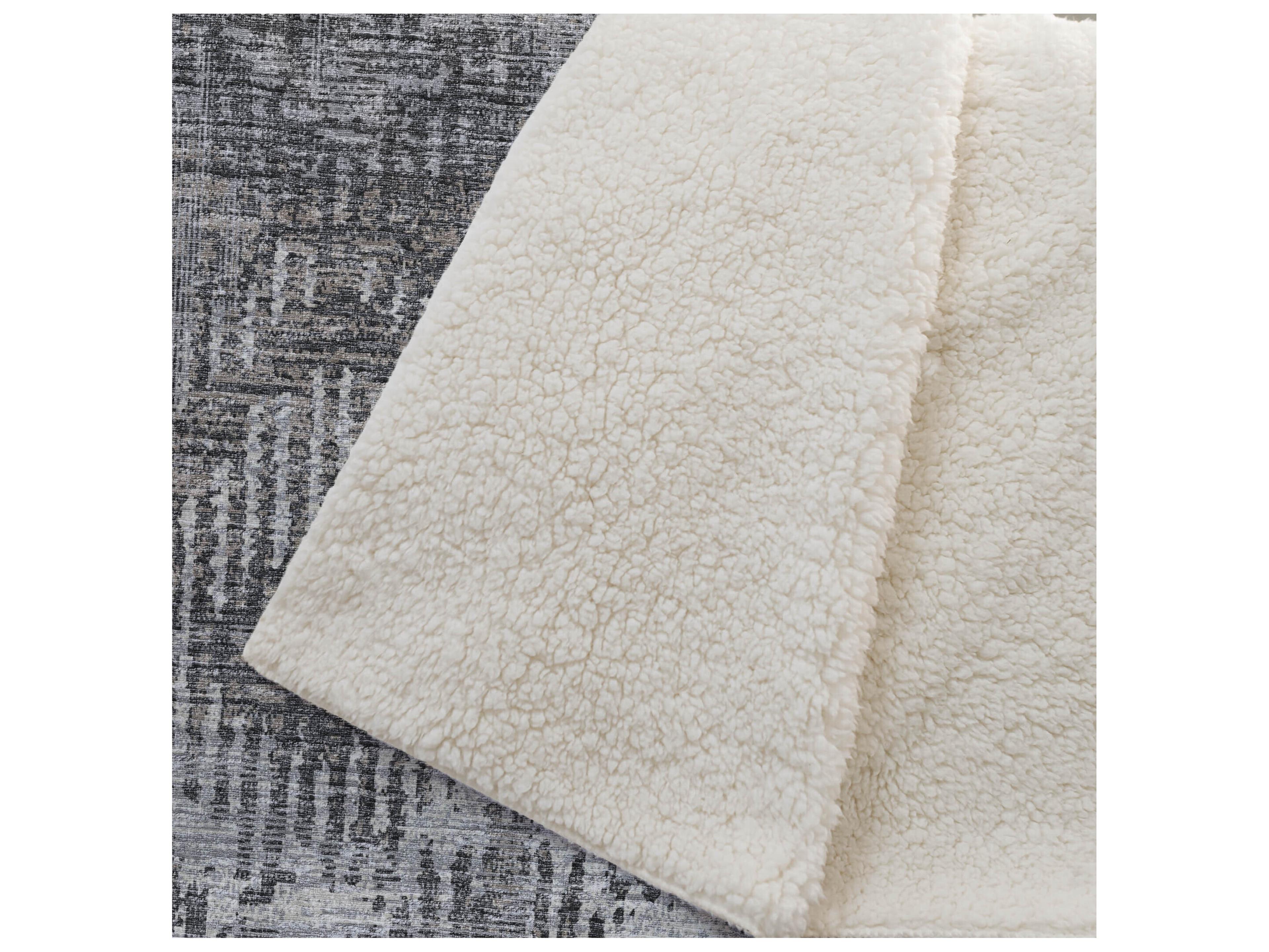 Dalyn Sherpa Gray Polyester Throw