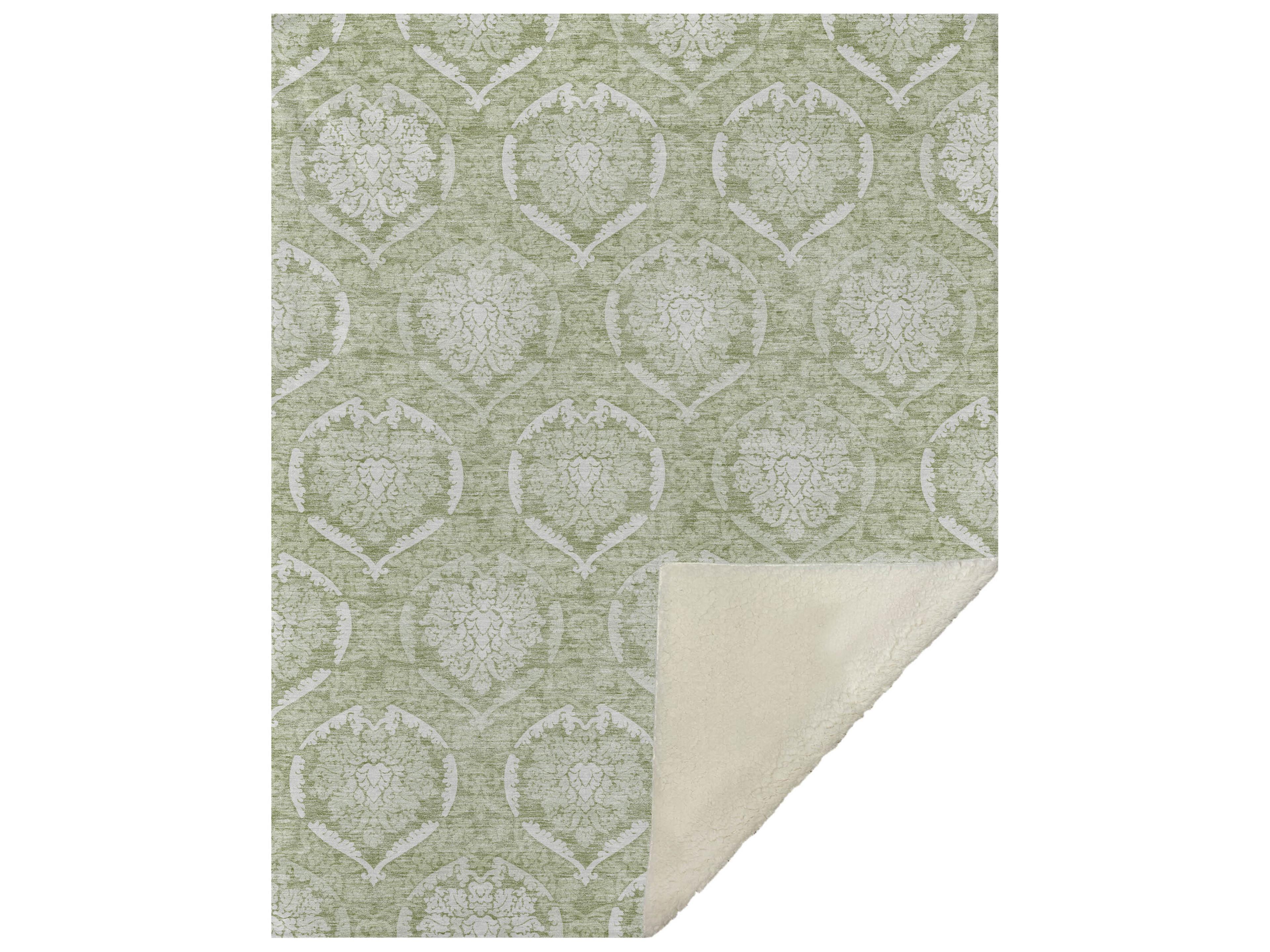 Sherpa Green Polyester Throw