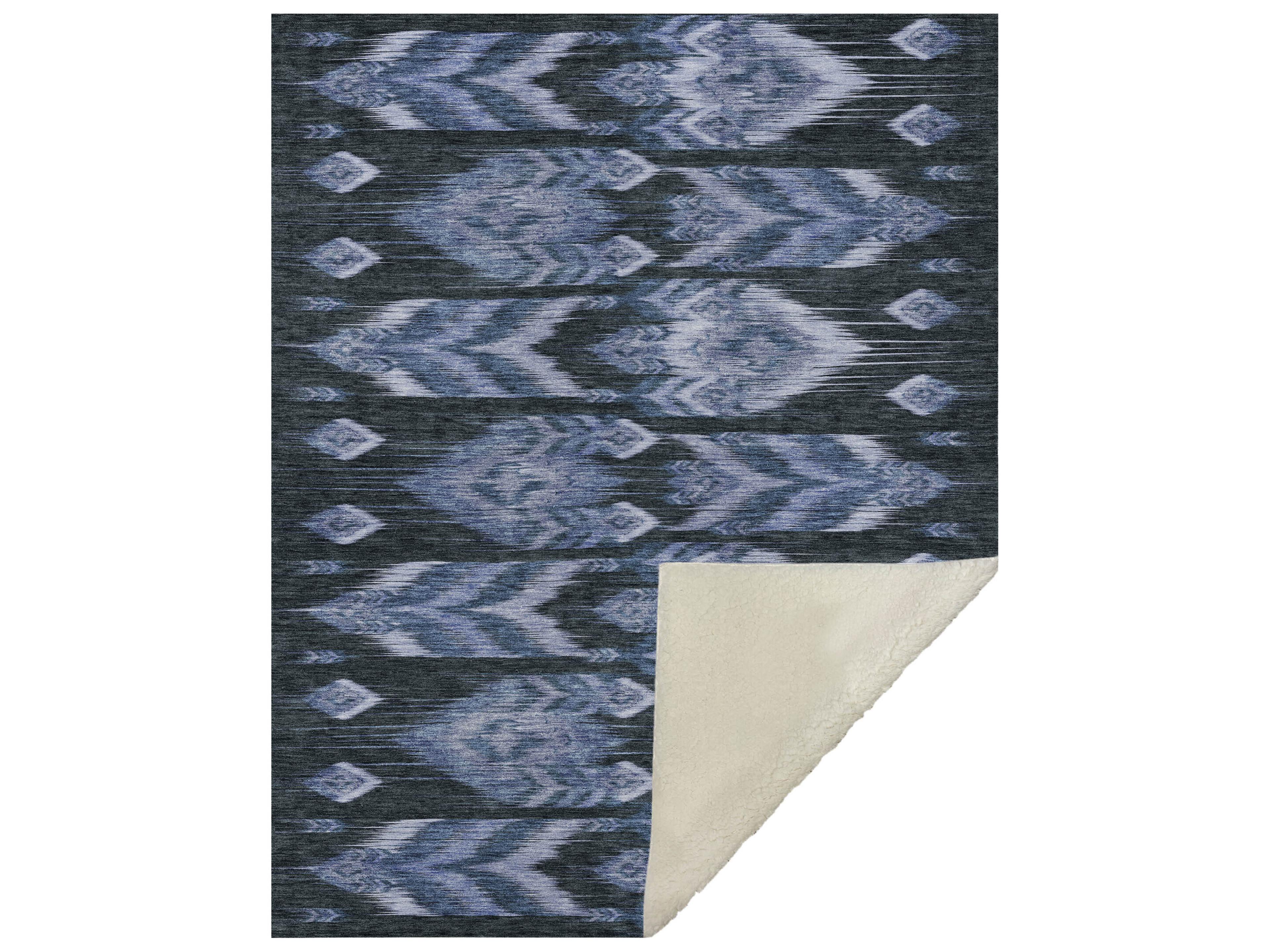Sherpa Blue Polyester Throw