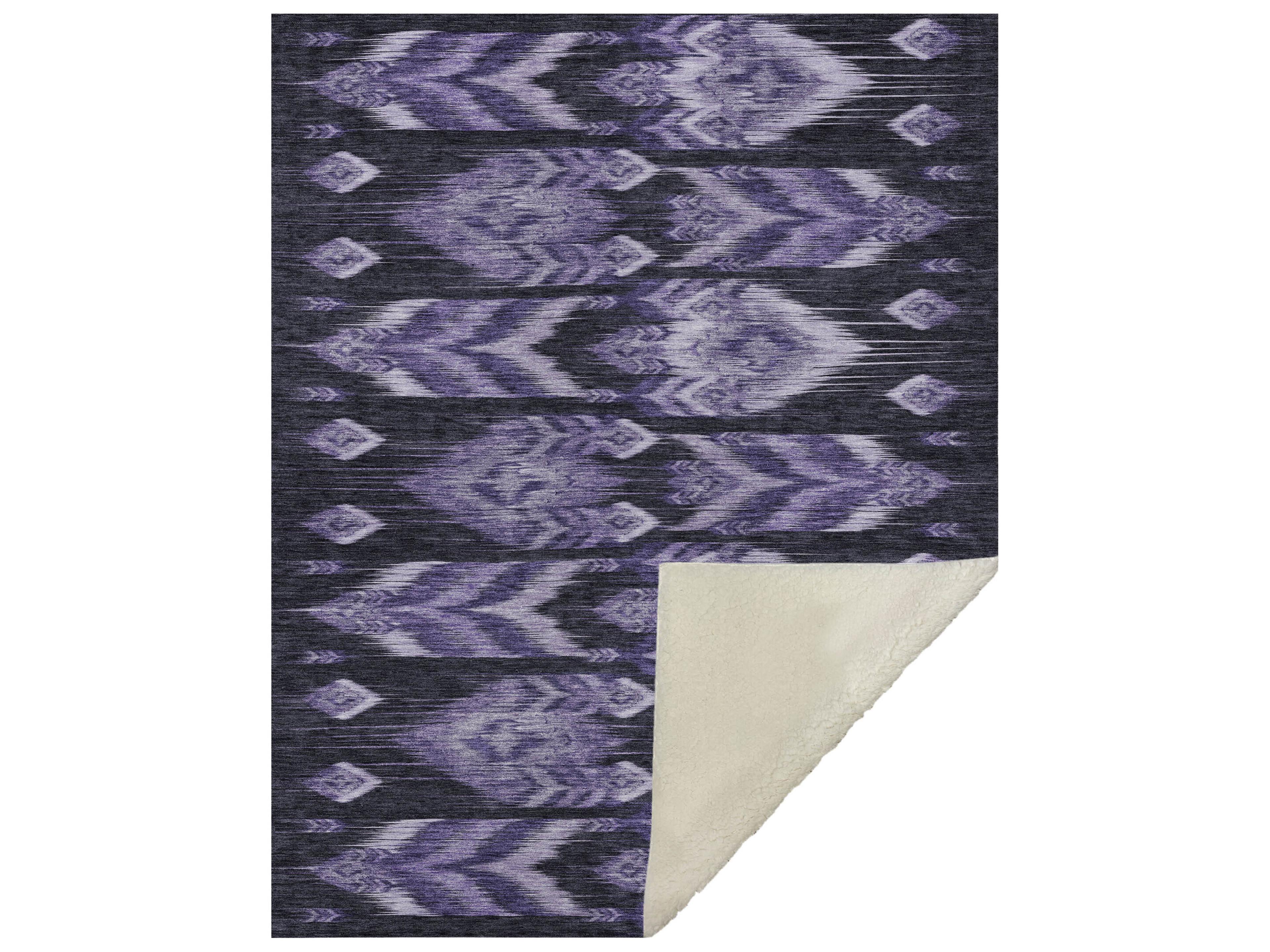 Dalyn Sherpa Purple Polyester Throw