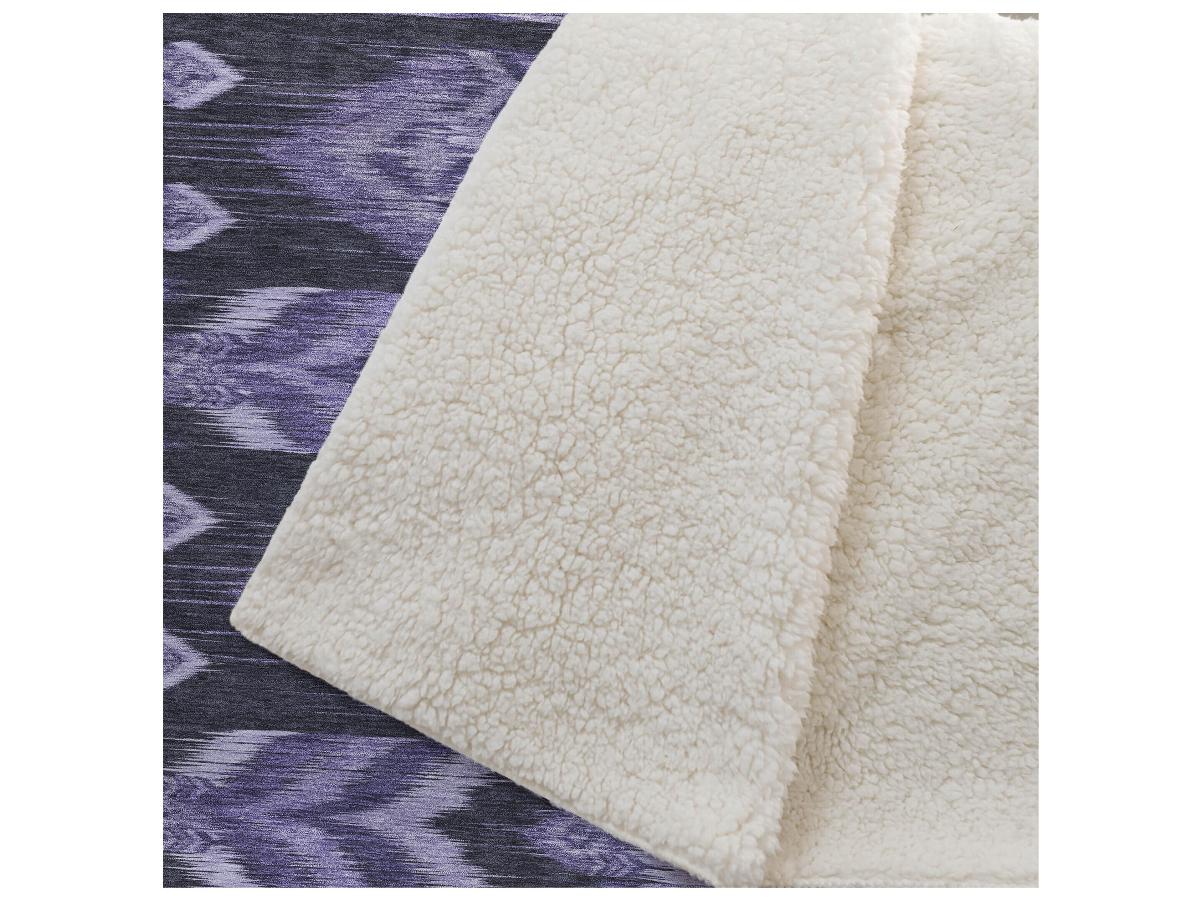 Dalyn Sherpa Purple Polyester Throw