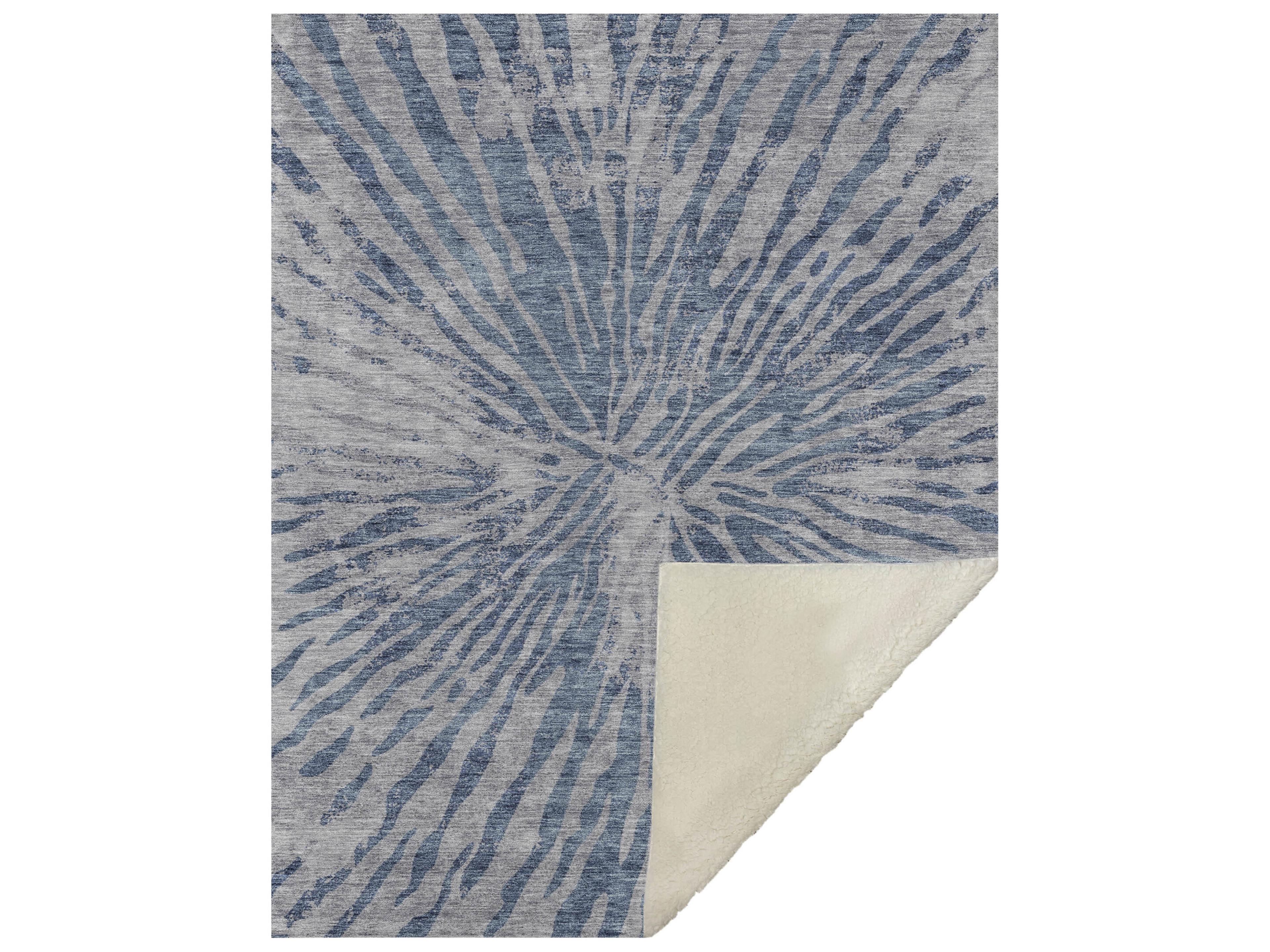 Sherpa Blue Polyester Throw