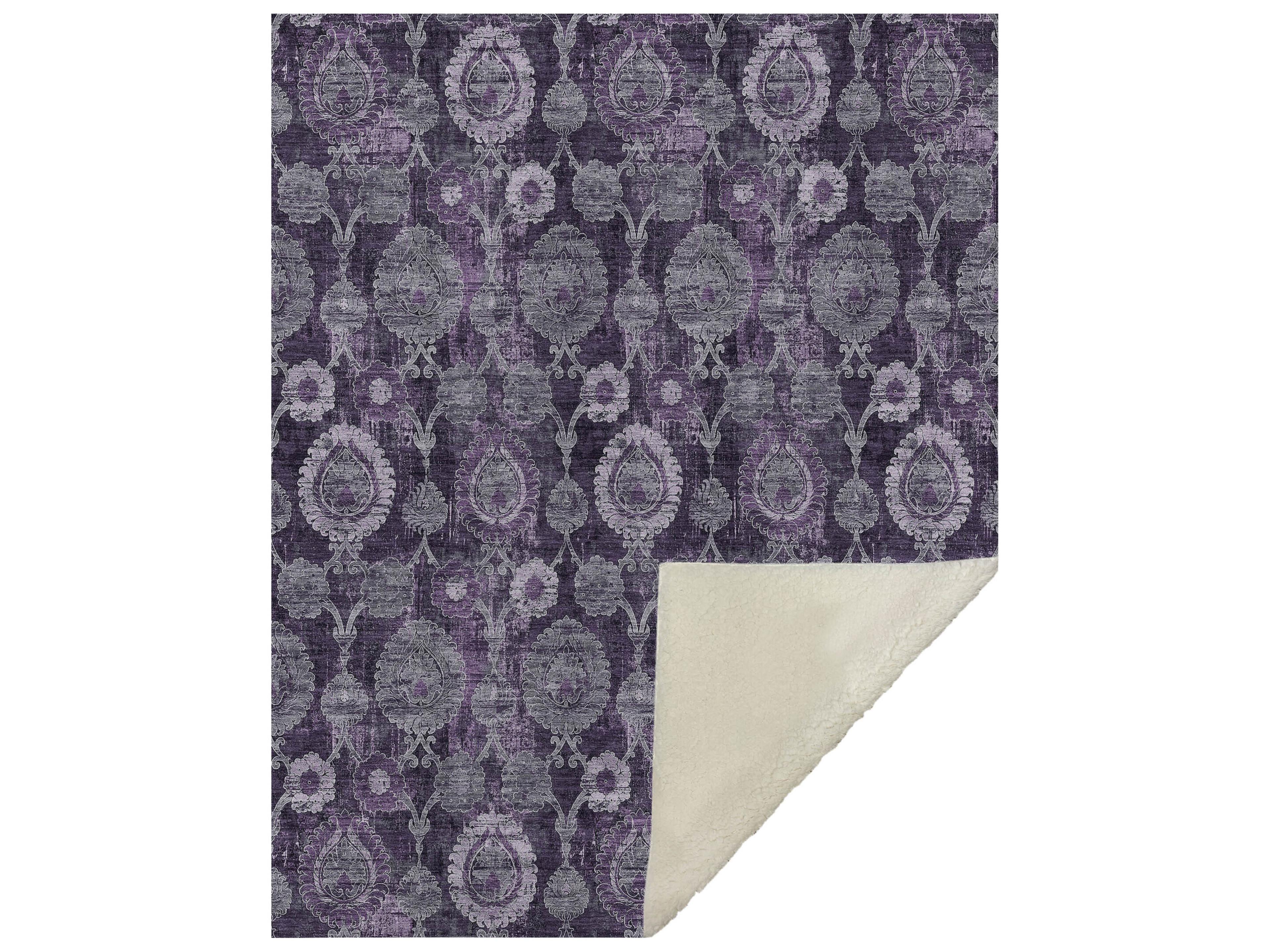 Dalyn Sherpa Purple Polyester Throw